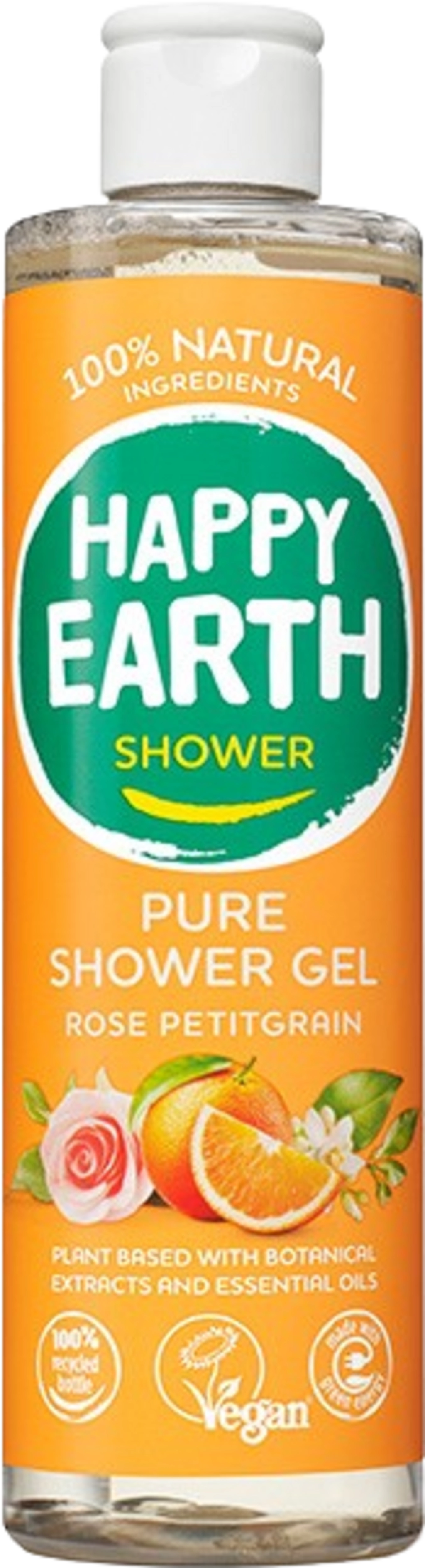 Happy Earth Pure Shower Gel - Rose Petitgrain