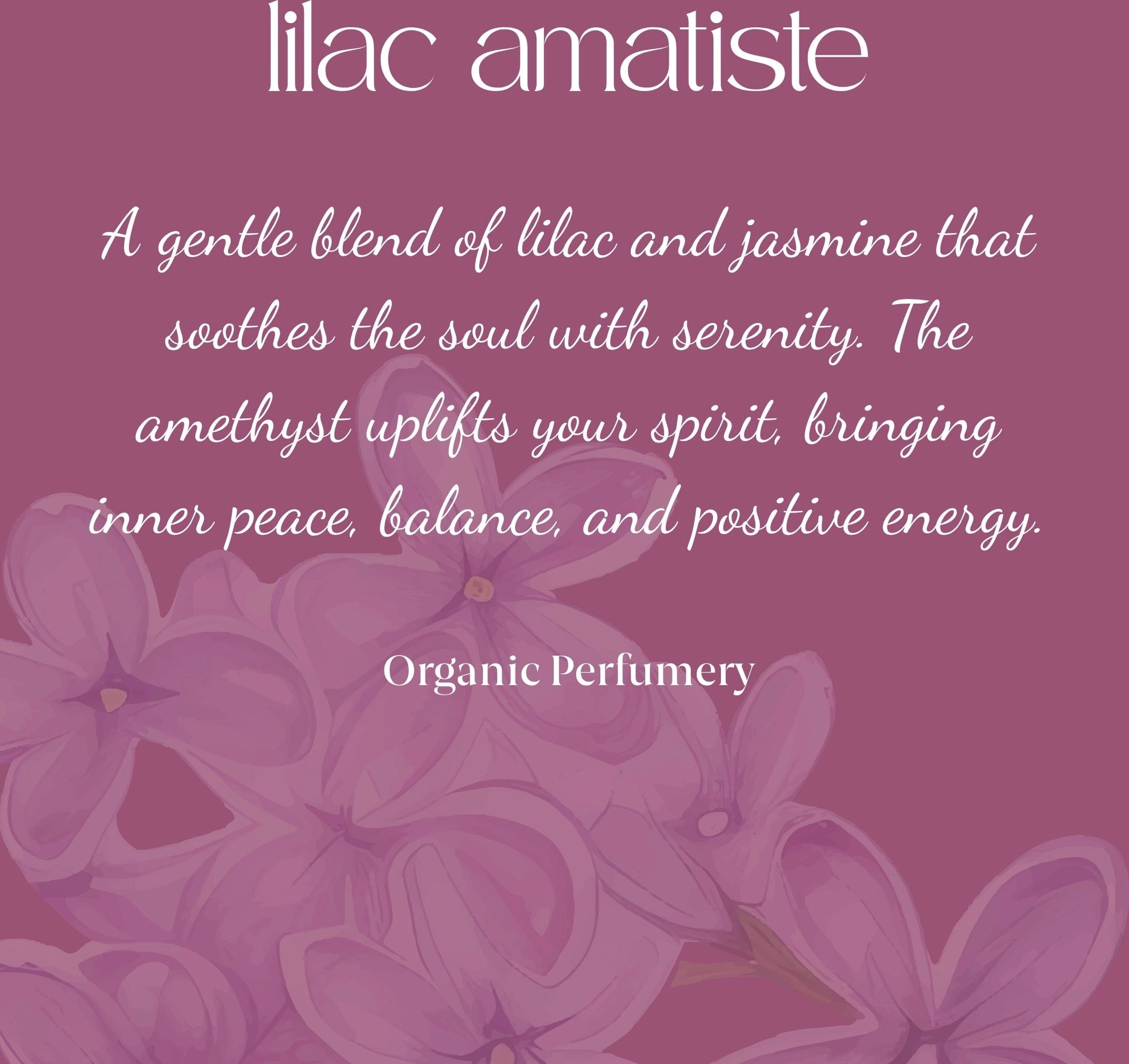 Jimmy Boyd Lilac Amatiste Organic Crystal Energy Perfume - 100 ml