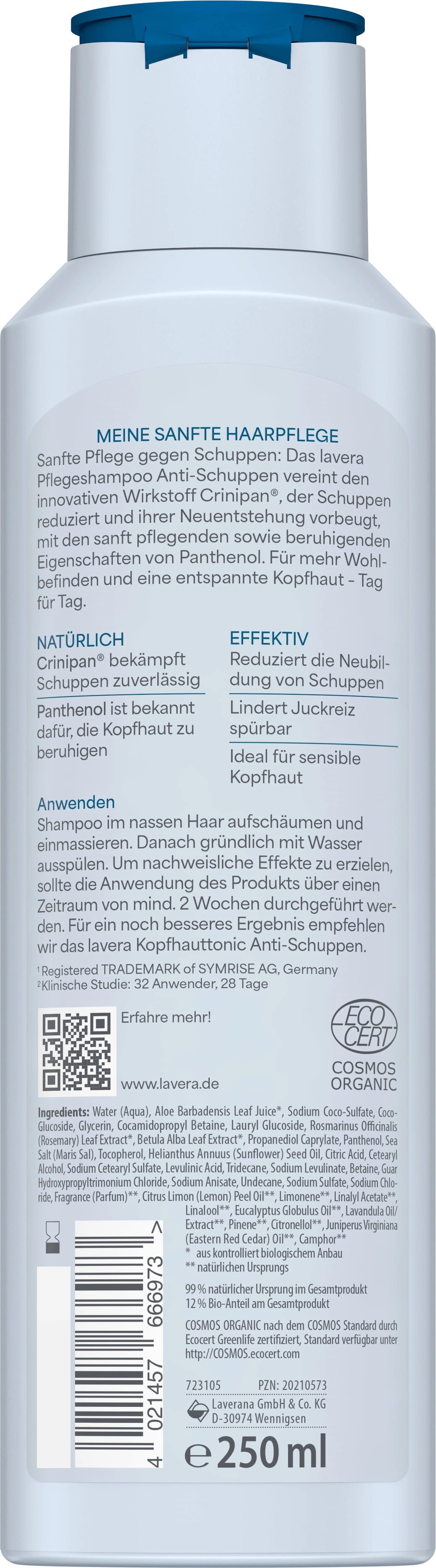 lavera Pflegeshampoo Anti-Schuppen - 250 ml