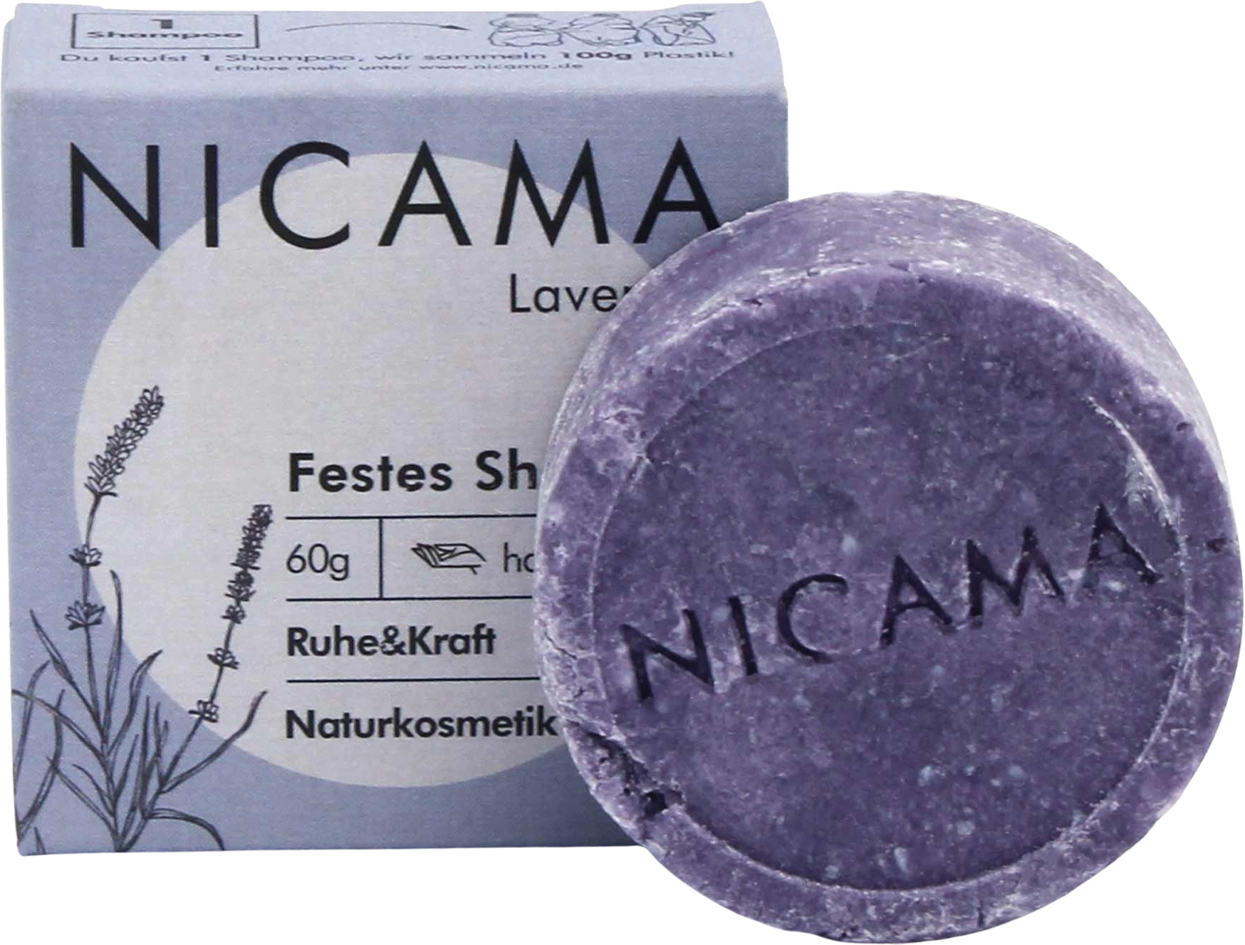 NICAMA Festes Shampoo Lavendel - 60 g