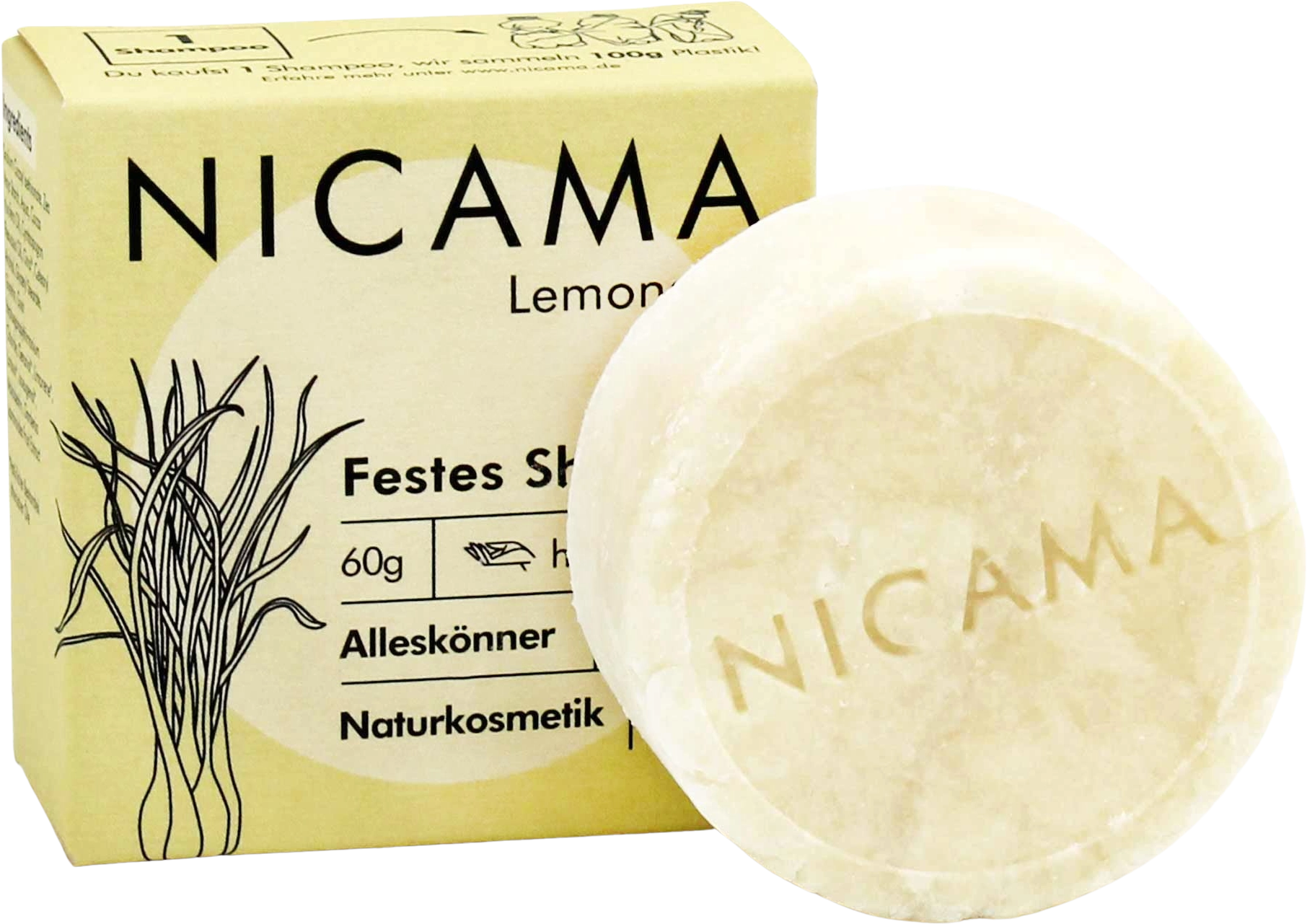 NICAMA Festes Shampoo Lemongras - 60 g