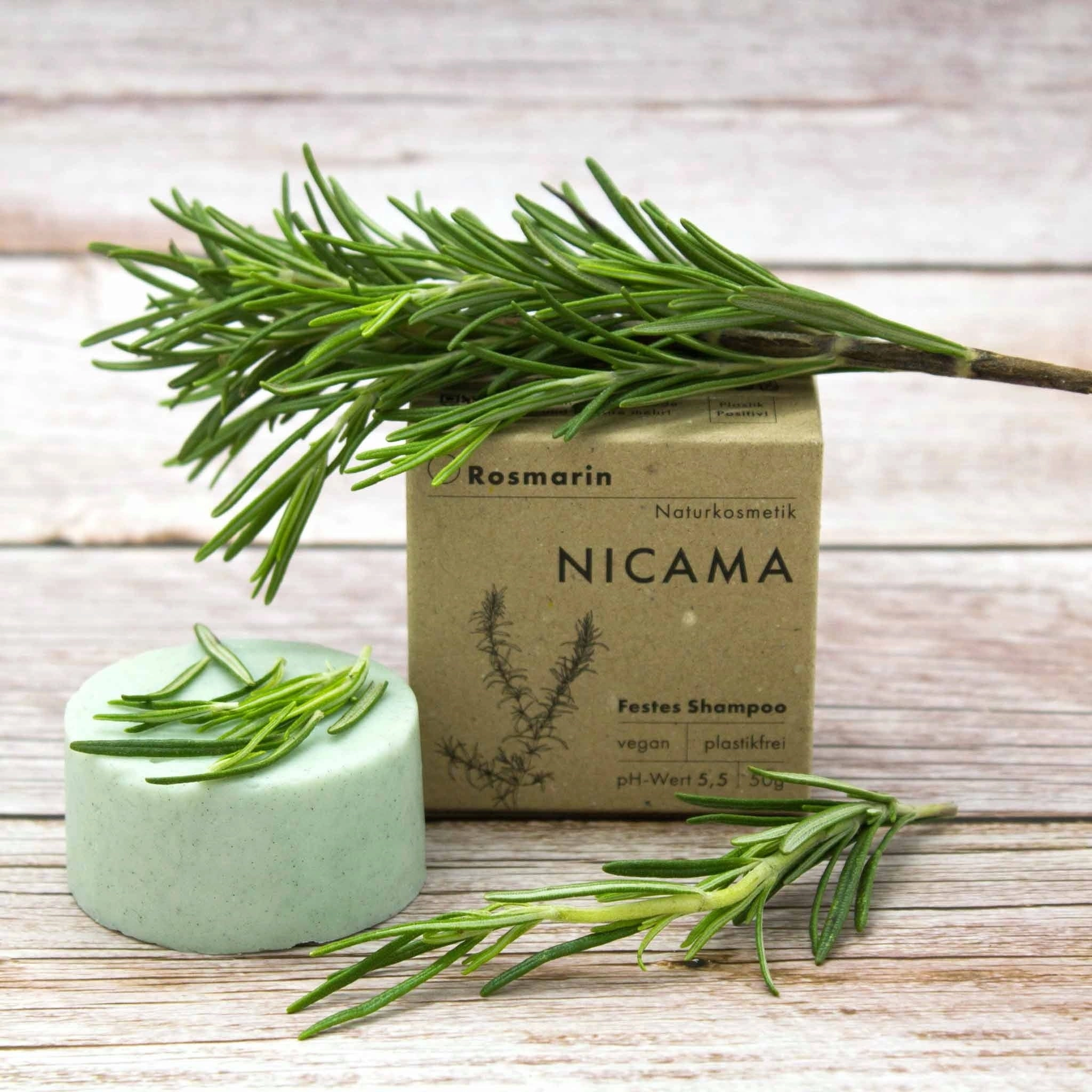 NICAMA Festes Shampoo Rosmarin - 60 g