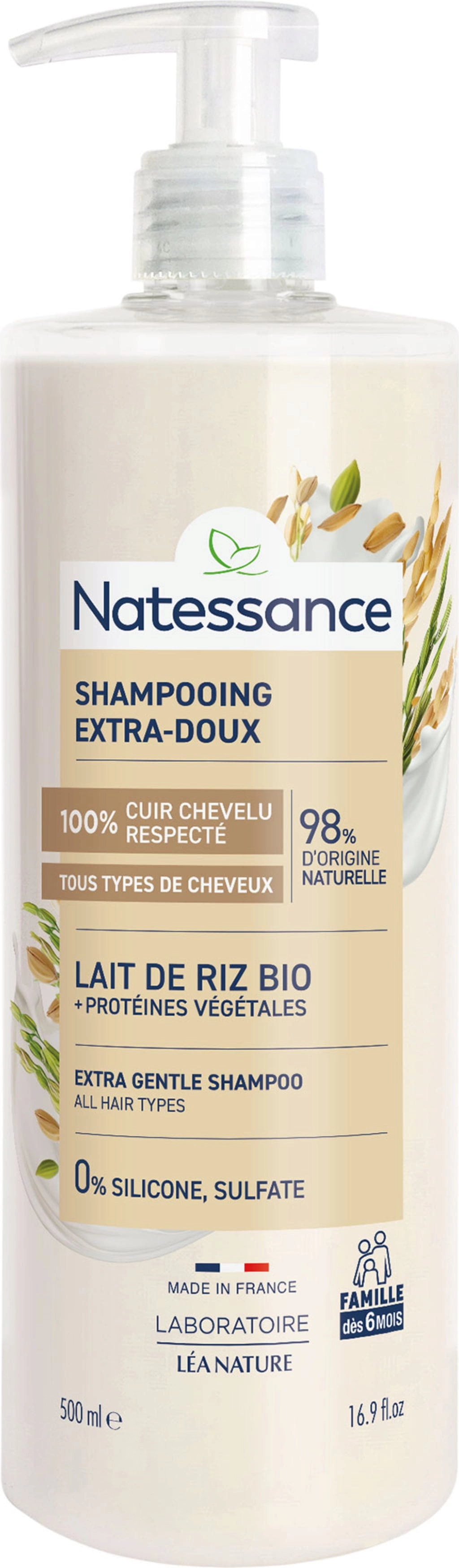 Natessance Extra-sanftes Shampoo Reismilch - 500 ml