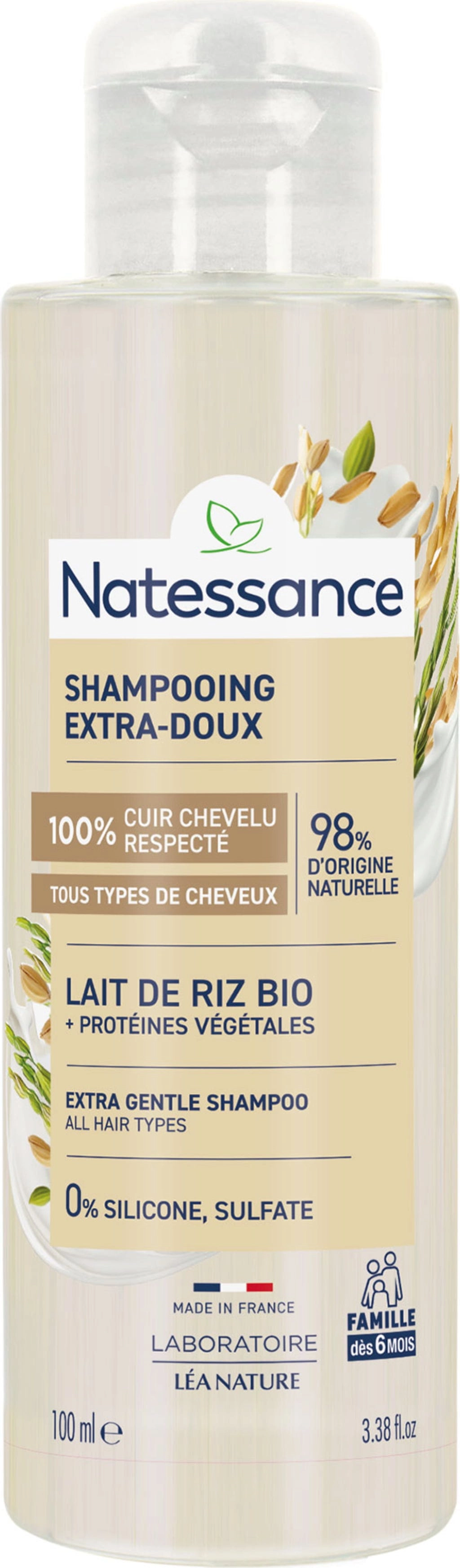 Natessance Extra-sanftes Shampoo Reismilch - 100 ml