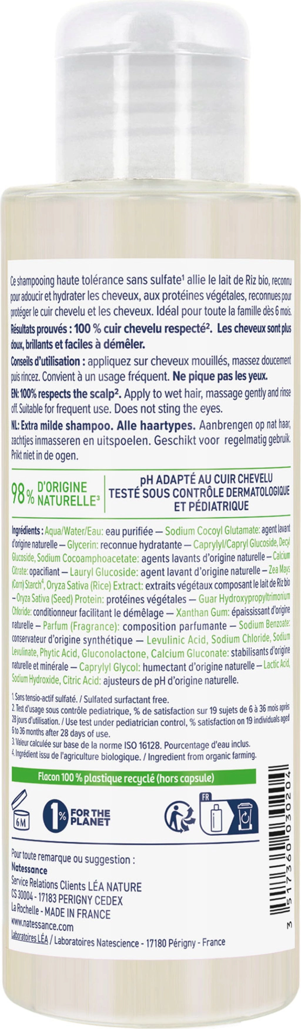 Natessance Extra-sanftes Shampoo Reismilch - 100 ml