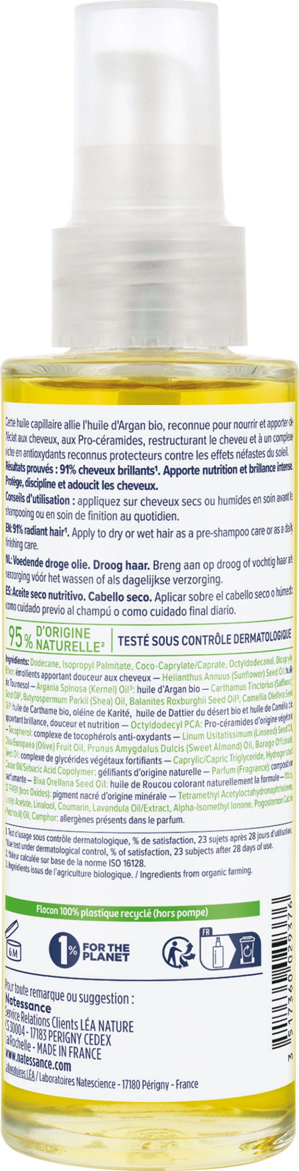 Natessance Nährendes Trockenöl Bio-Argan - 100 ml