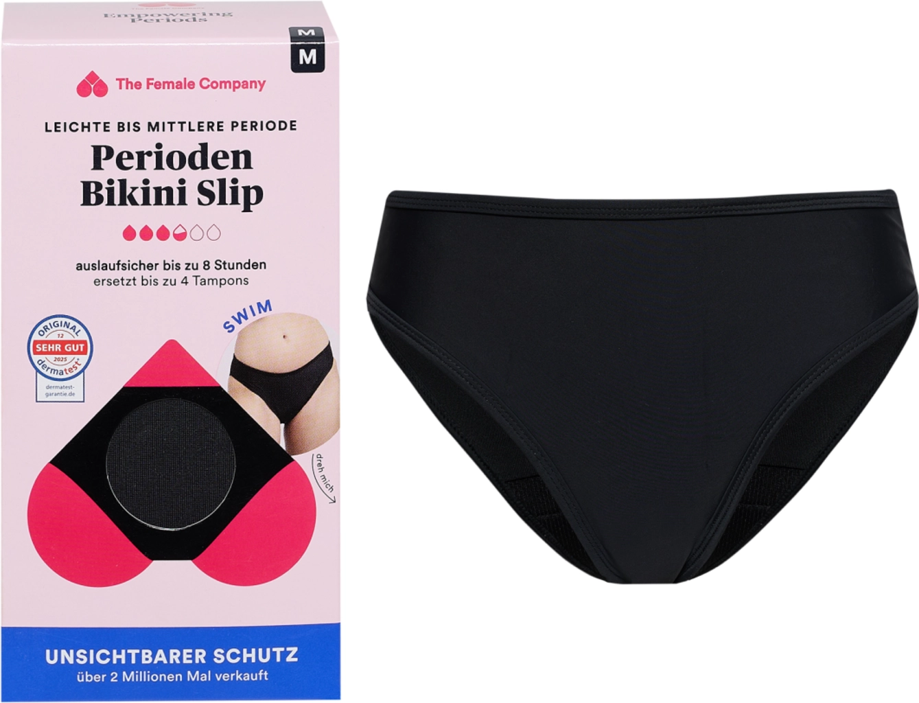 The Female Company Perioden Bikini Swim Slip Schwarz - S