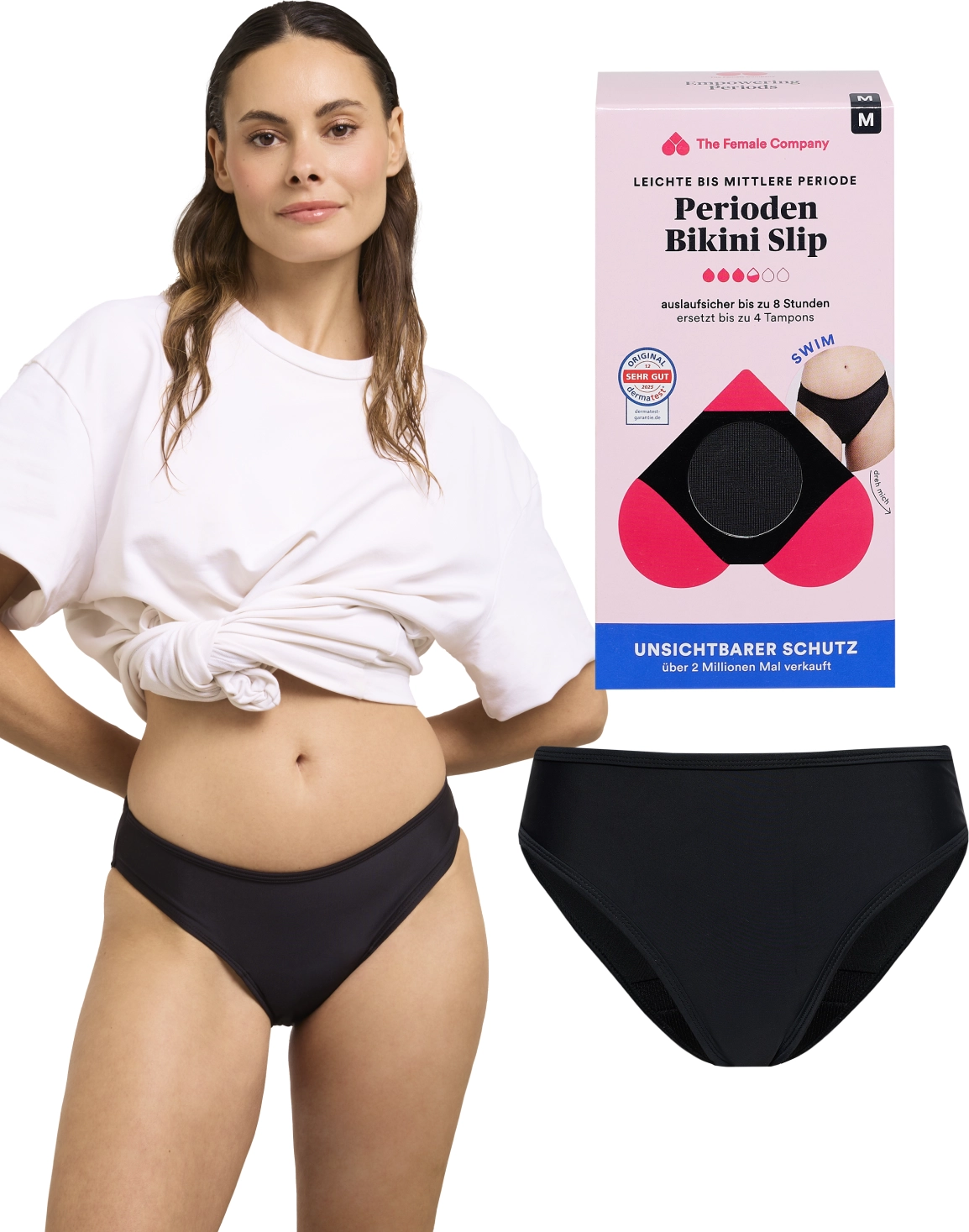 The Female Company Perioden Bikini Swim Slip Schwarz - S