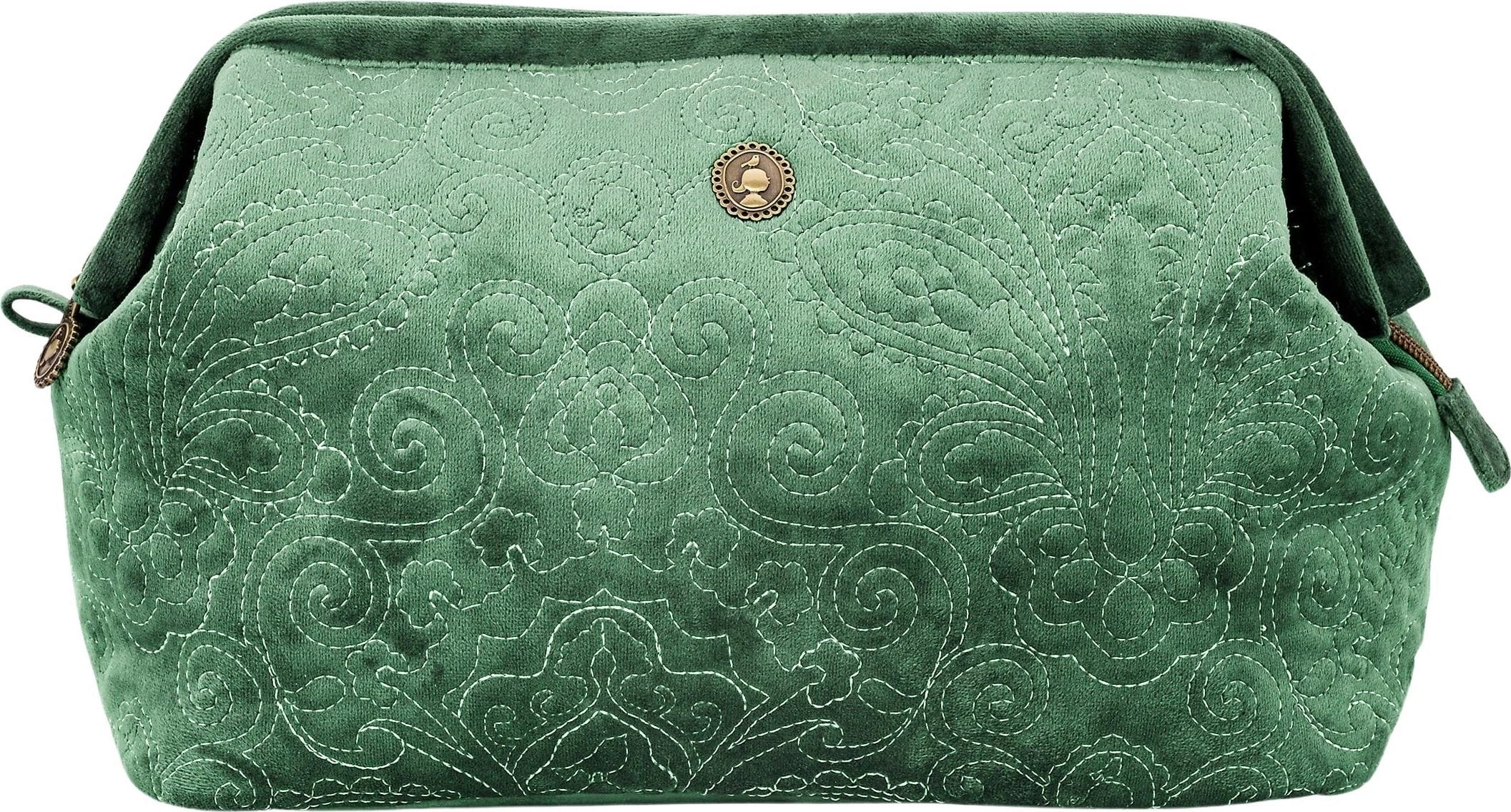 Pip Studio Kosmetiktasche Cooper Samt Quilty Days, extra groß - Grün