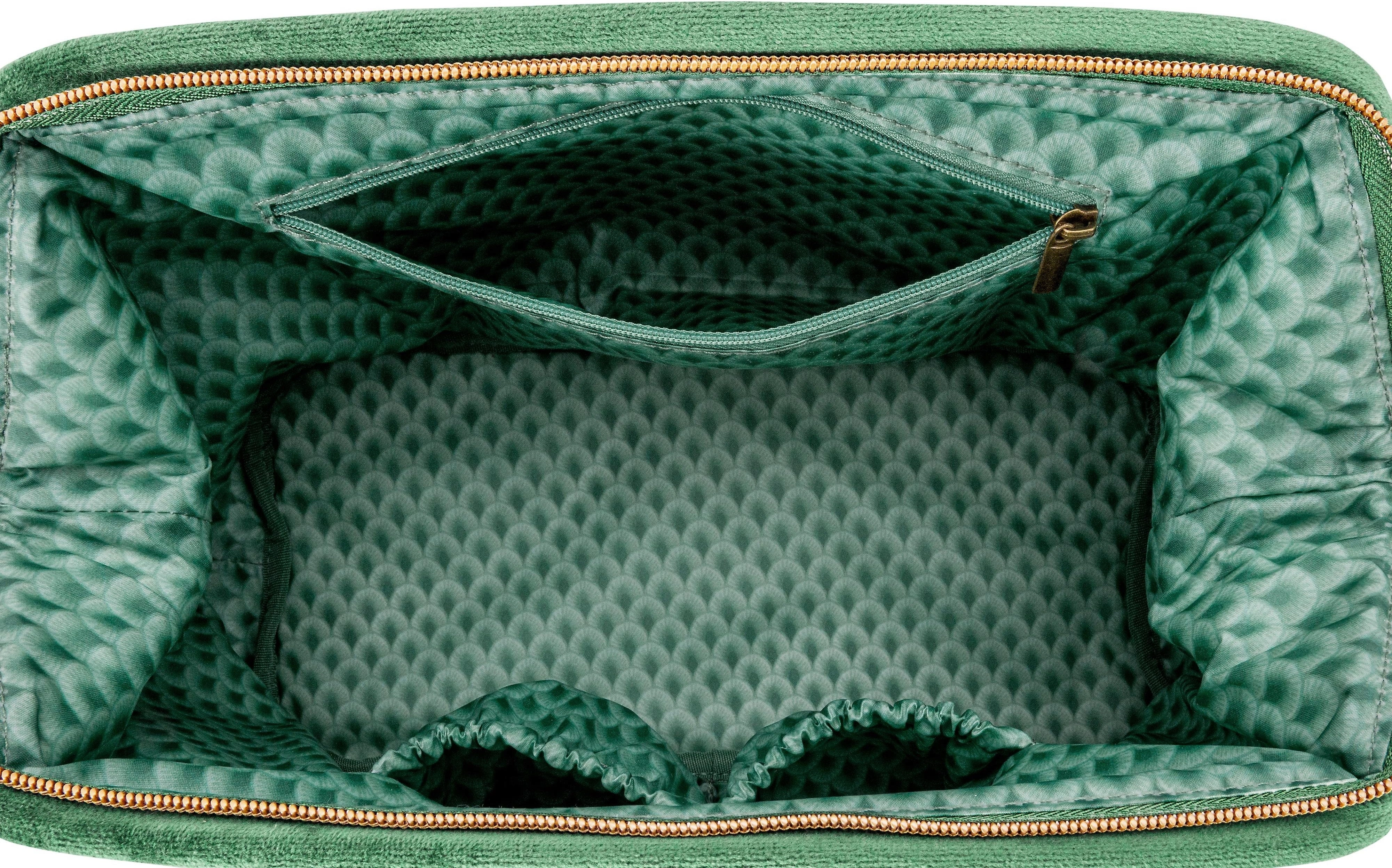 Pip Studio Kosmetiktasche Cooper Samt Quilty Days, extra groß - Grün