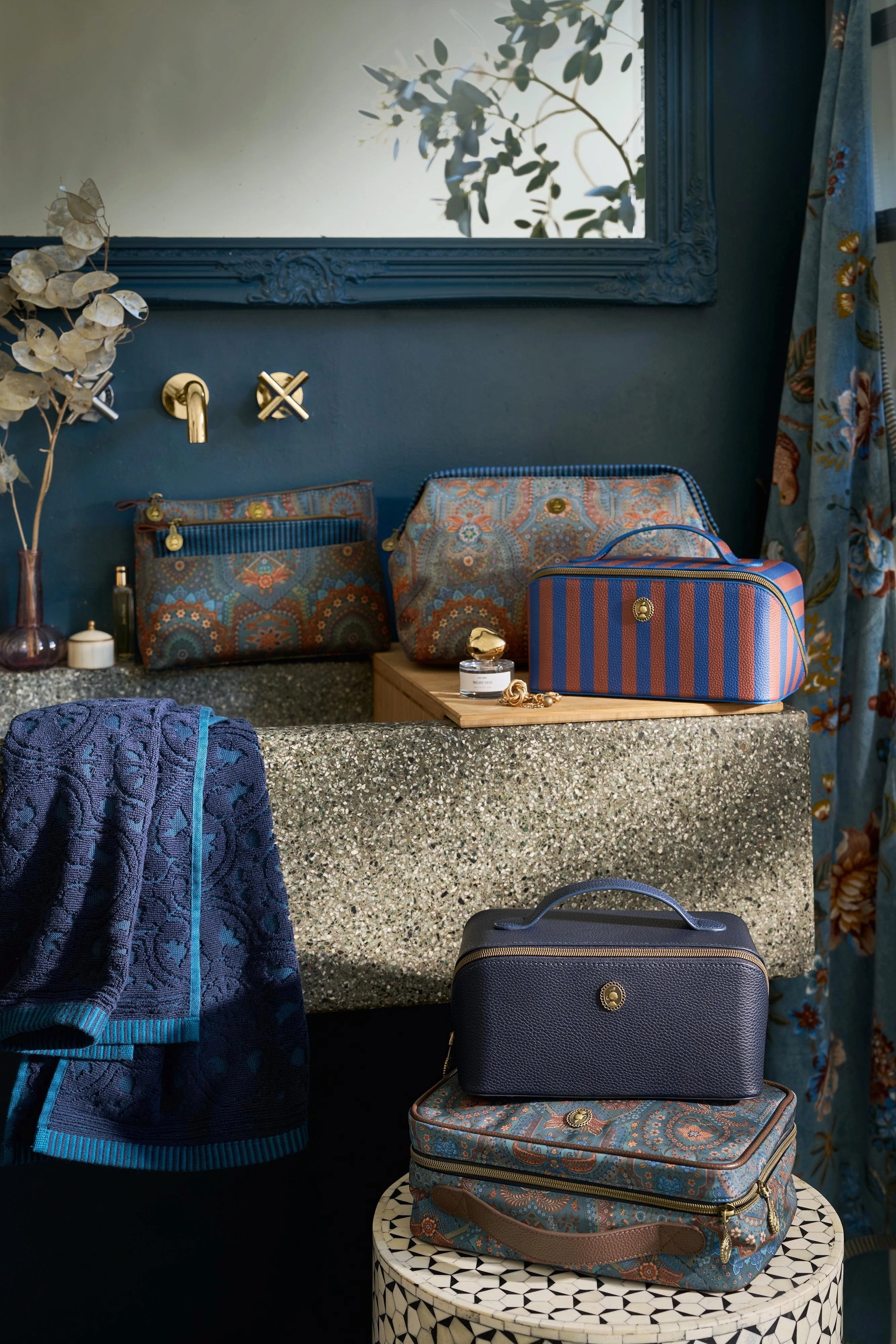 Pip Studio Kosmetikkoffer Casey Jabali - Blau