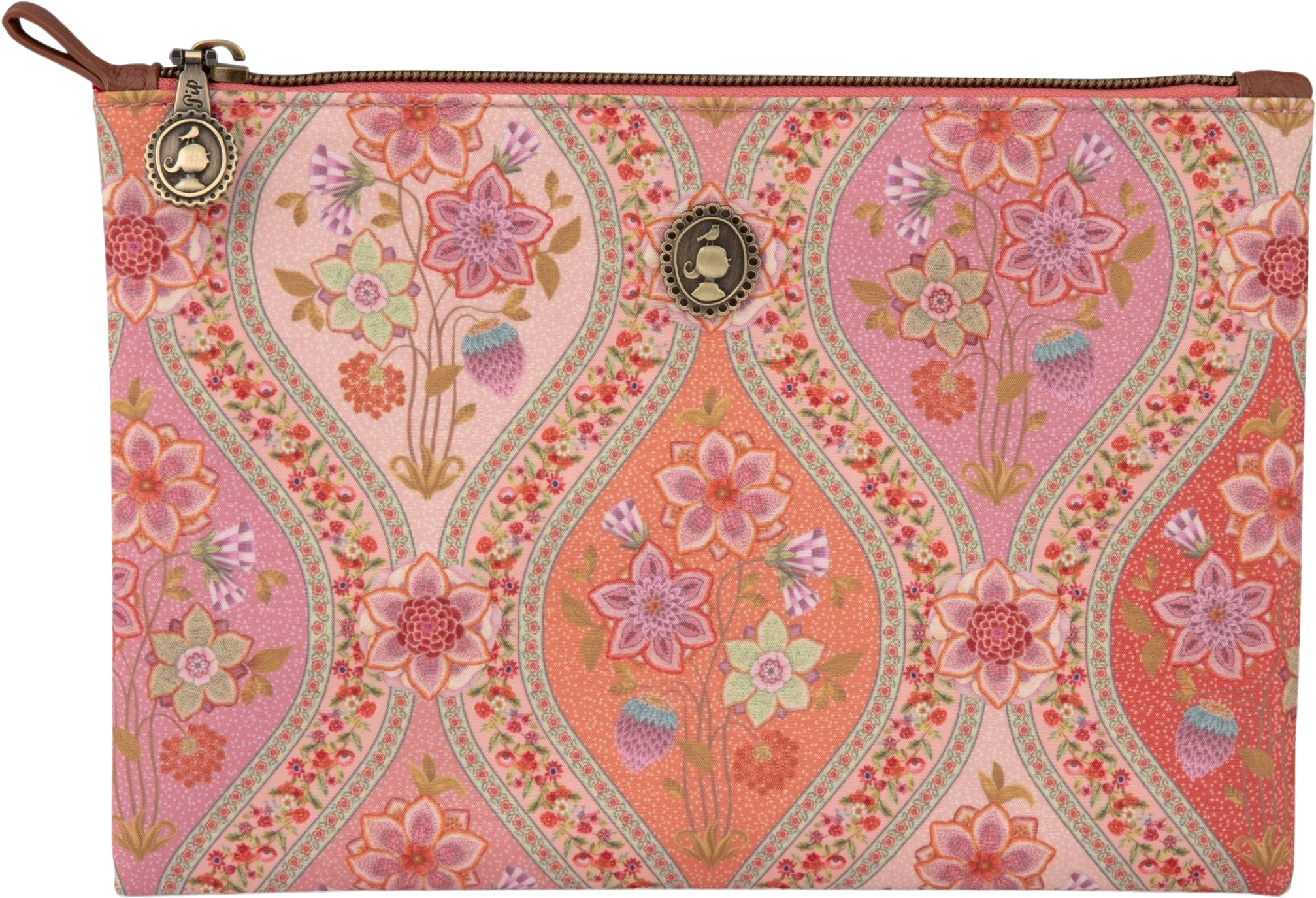 Pip Studio Flaches Kosmetiktäschchen Charly mittelgroß Ornamento - Orange