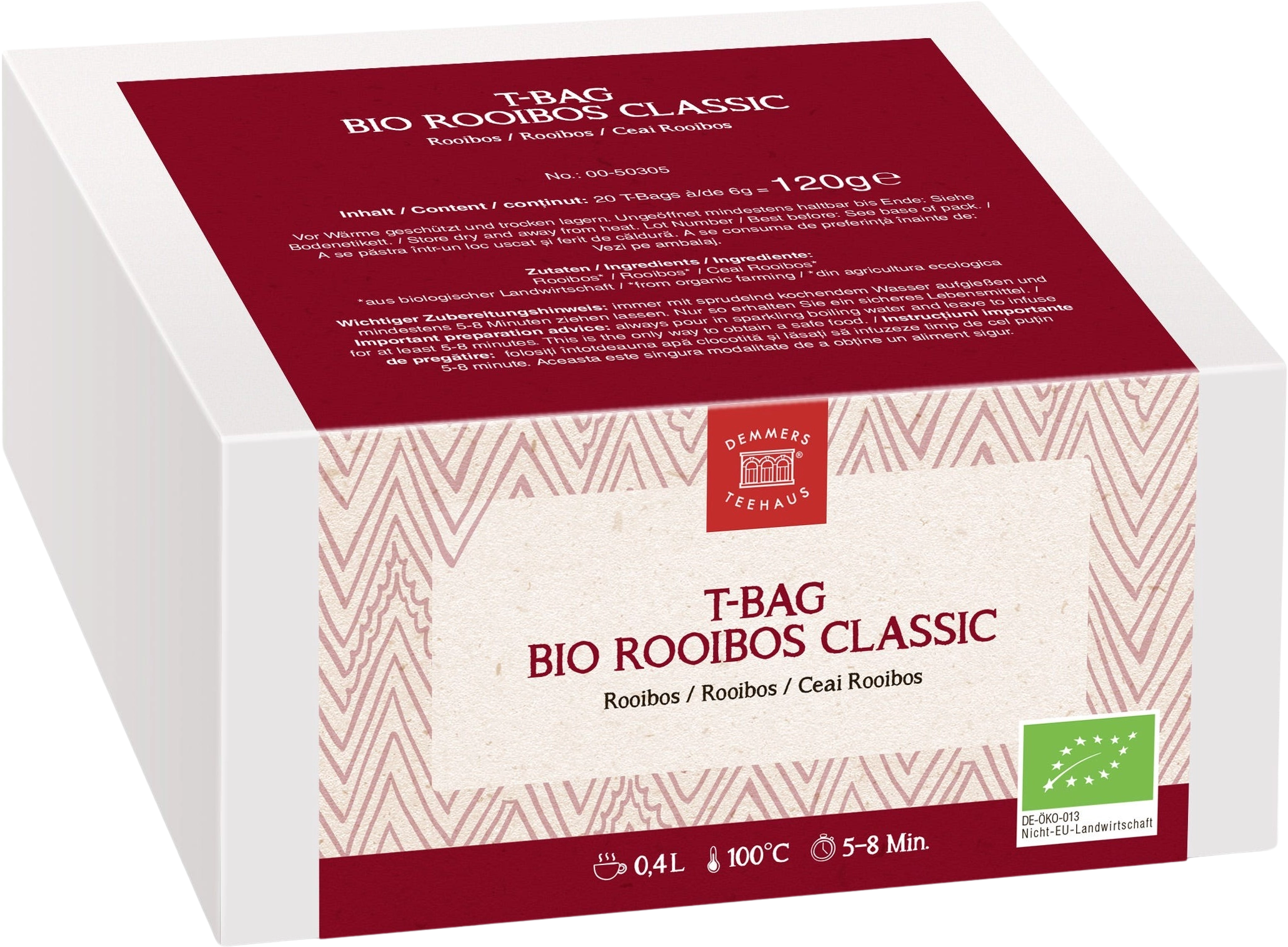 DEMMERS TEEHAUS T-Bag BIO Rooibos Classic - 20 Teebeutel