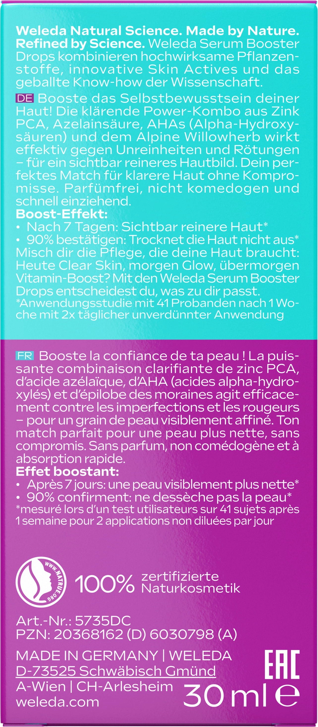 Weleda Clear & Pure Skin Serum Booster Drops - 30 ml