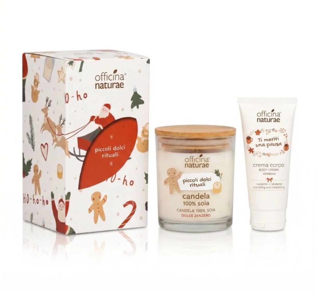 Officina Naturae Geschenkset Sojakerze & Verbene-Körpercreme - 1 Set