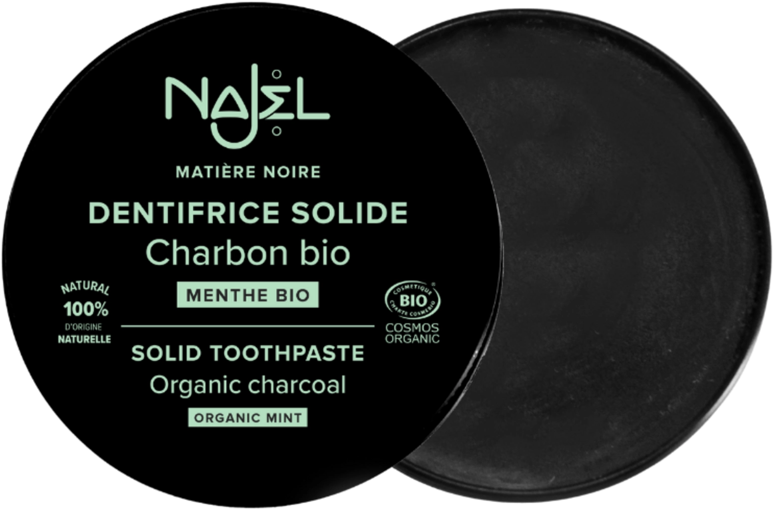 Najel Feste Zahnpasta Bio-Aktivkohle - 33 g