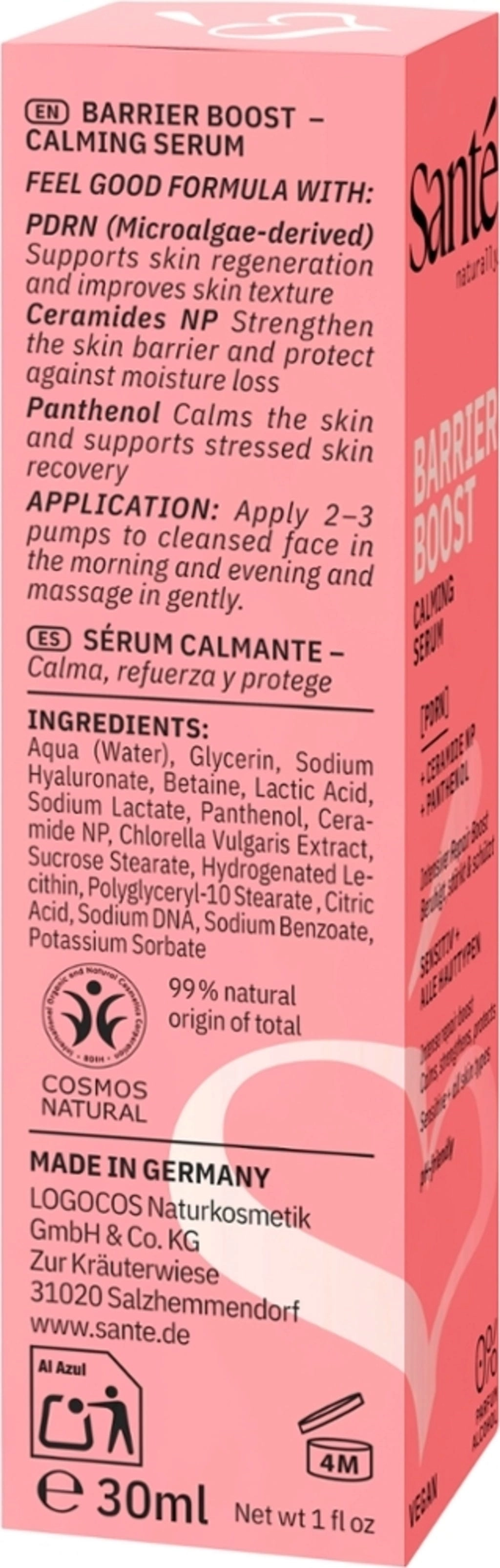 Santé – naturally. Barrier Boost Calming Serum - 30 ml