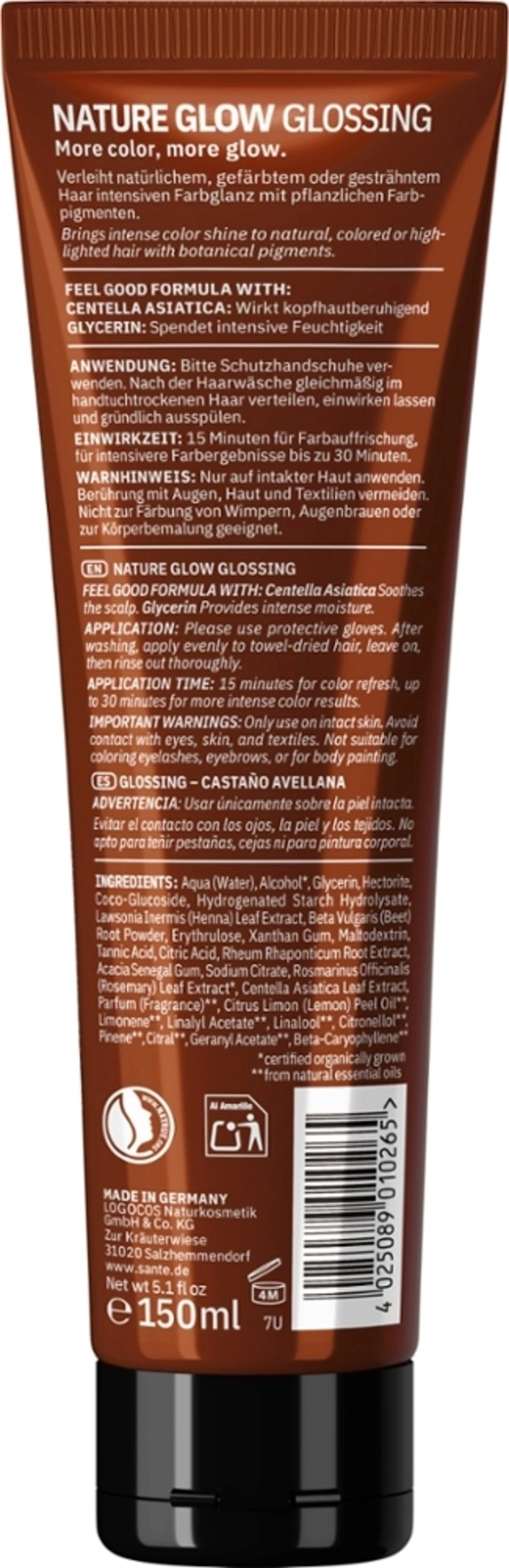 Santé – naturally. Nature Glow Glossing - Hazelnut Brown