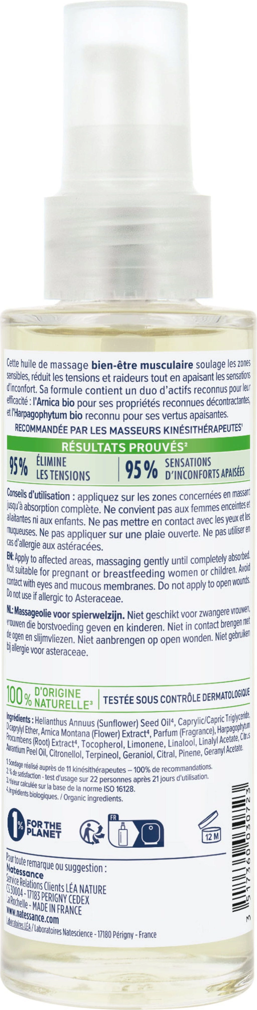 Natessance Massageöl Arnika & Teufelskralle - 100 ml