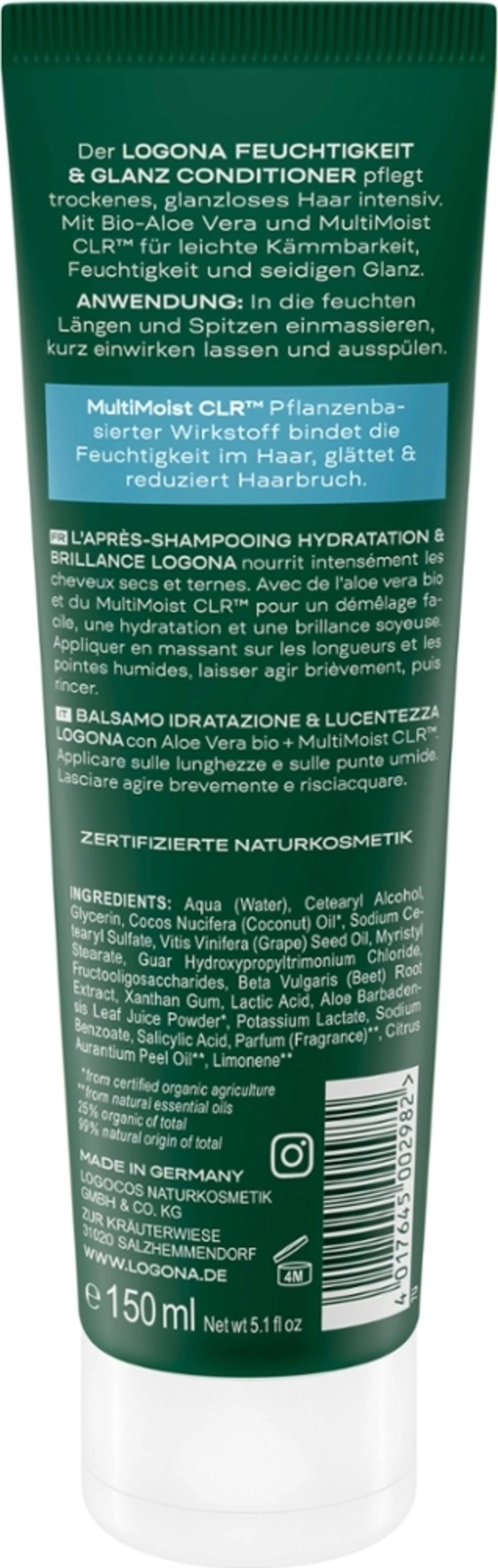 LOGONA Feuchtigkeit & Glanz Conditioner - 150 ml