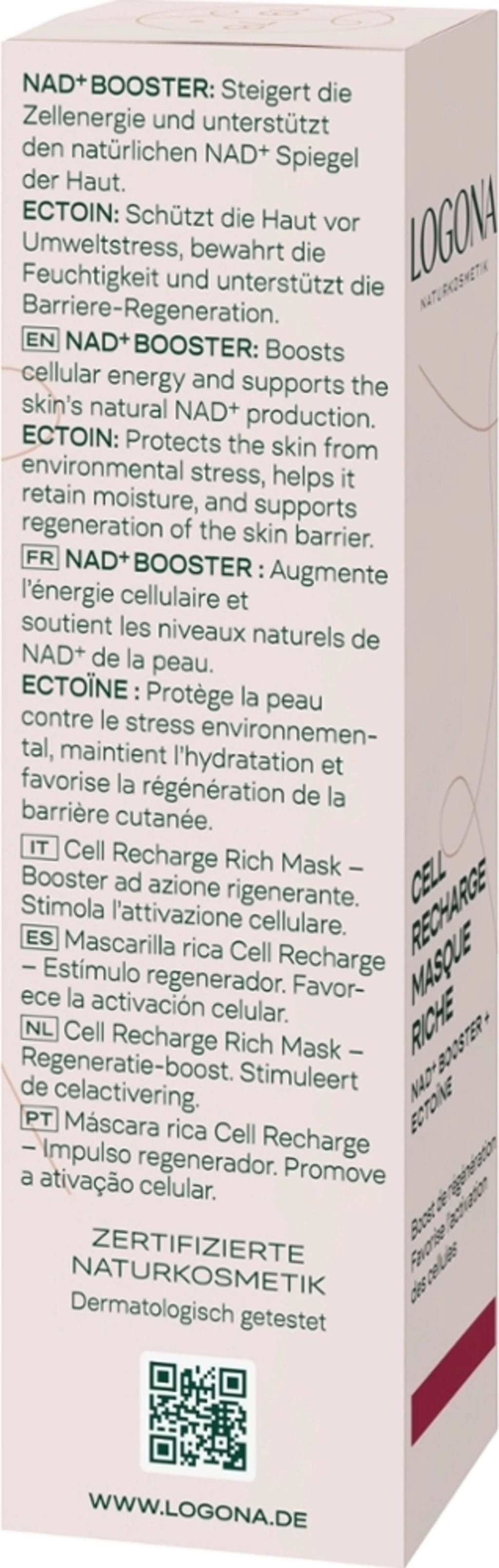 LOGONA Cell Recharge Rich Mask - 30 ml