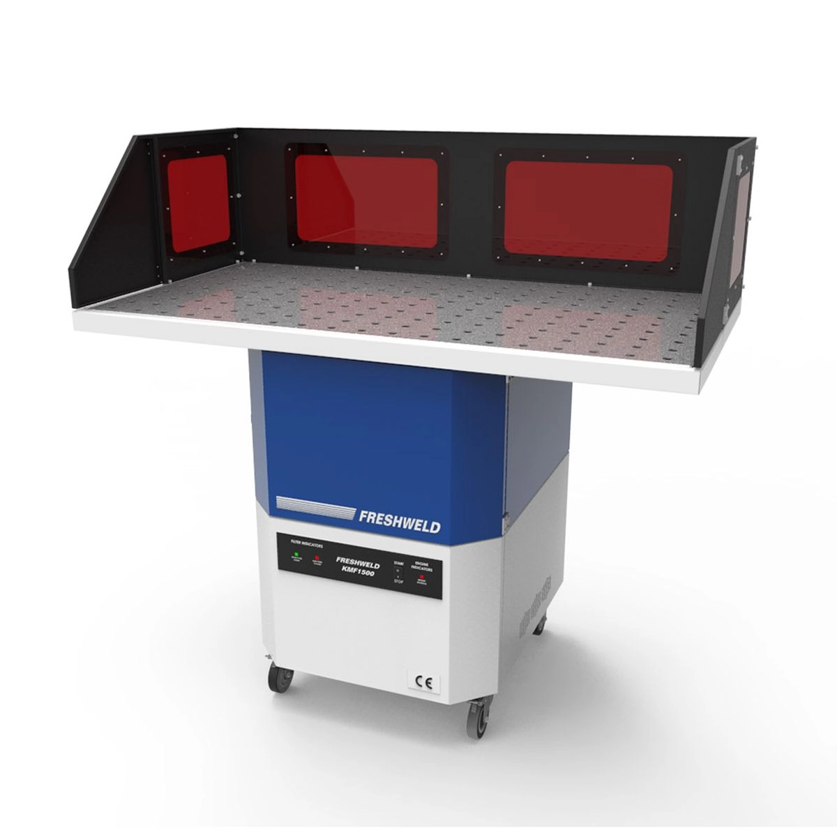 Freshweld Absaugtisch KMF-Serie mit F9-Kassettenfilter, Schweißtisch mit Absaugung inklusive Plexi-Schweißschirm