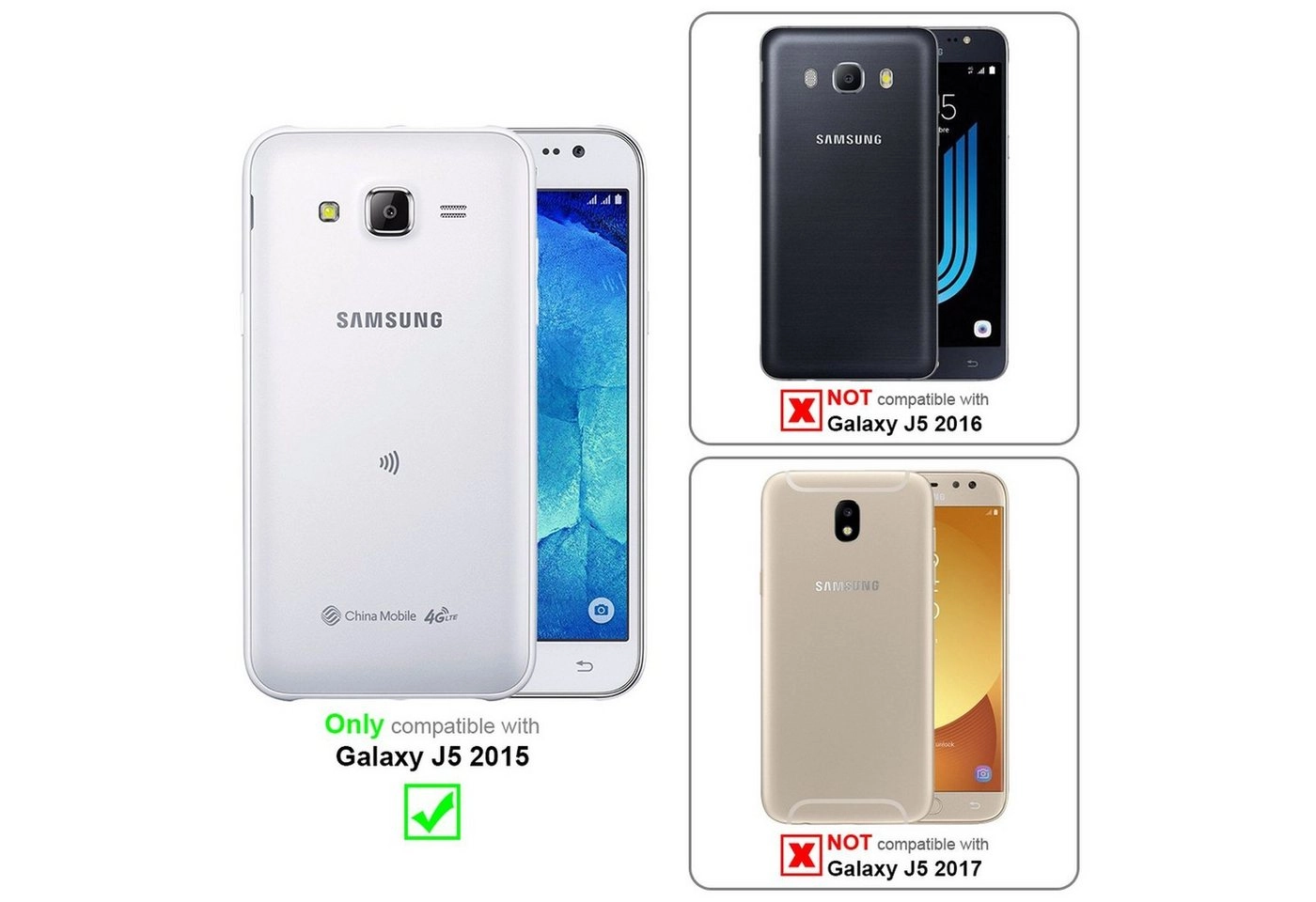 Cadorabo Hülle für Samsung Galaxy J5 2015 in METALLIC GRAU Handyhülle aus flexiblem TPU Silikon Silikonhülle Schutzhülle Ultra Slim Soft Back Cover Case Bumper