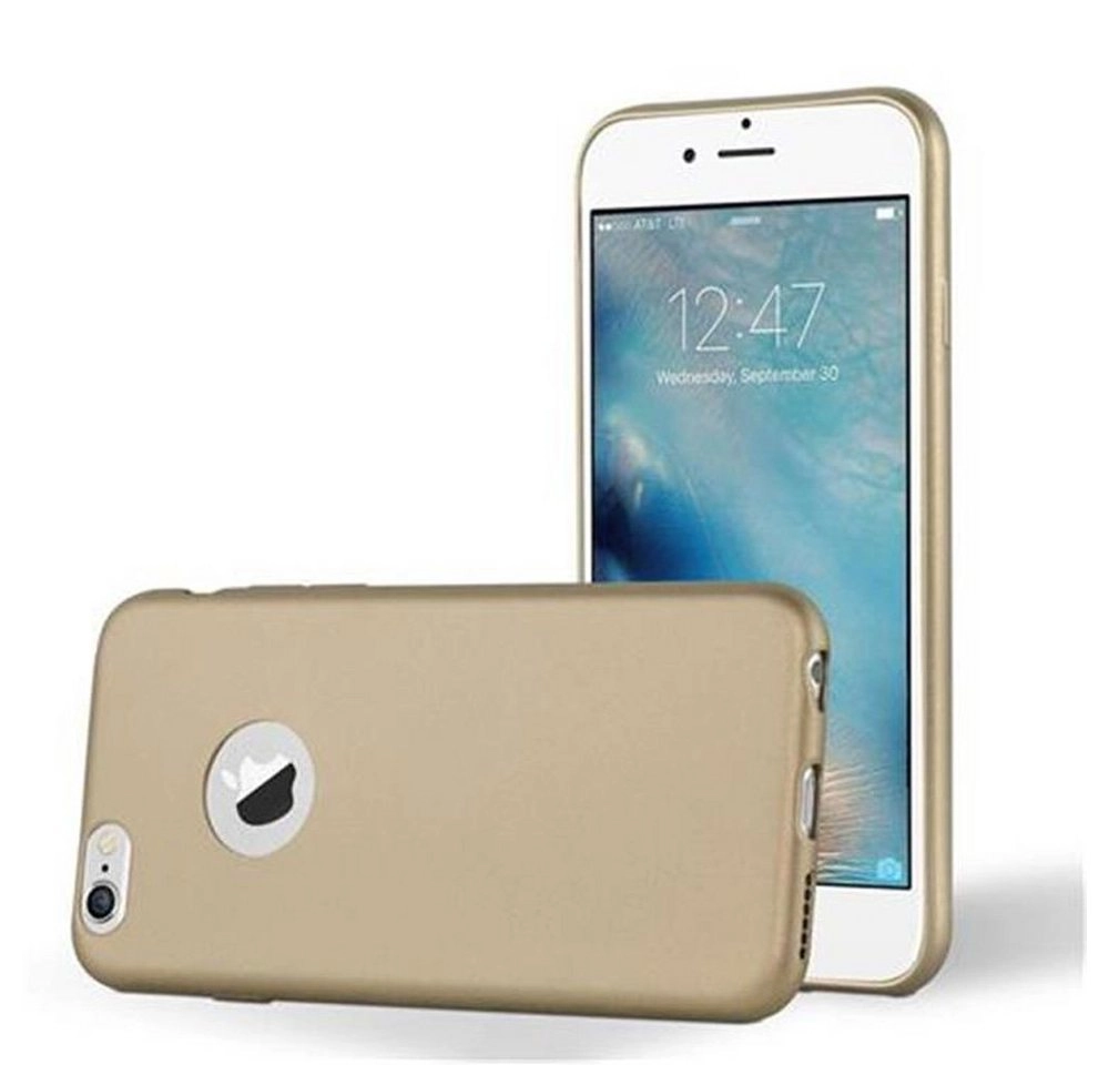 Cadorabo Hülle für Apple iPhone 6 PLUS / iPhone 6S PLUS in METALLIC GOLD Handyhülle aus flexiblem TPU Silikon Silikonhülle Schutzhülle Ultra Slim Soft Back Cover Case Bumper