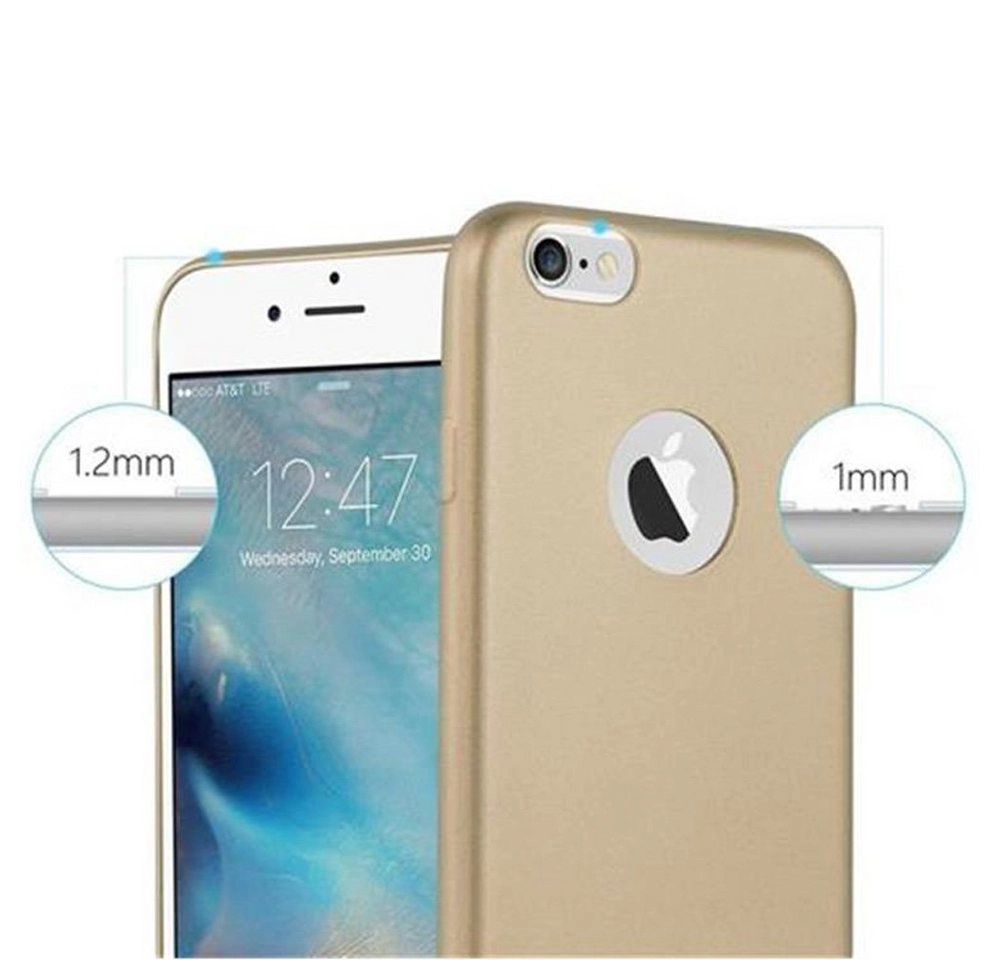 Cadorabo Hülle für Apple iPhone 6 PLUS / iPhone 6S PLUS in METALLIC GOLD Handyhülle aus flexiblem TPU Silikon Silikonhülle Schutzhülle Ultra Slim Soft Back Cover Case Bumper