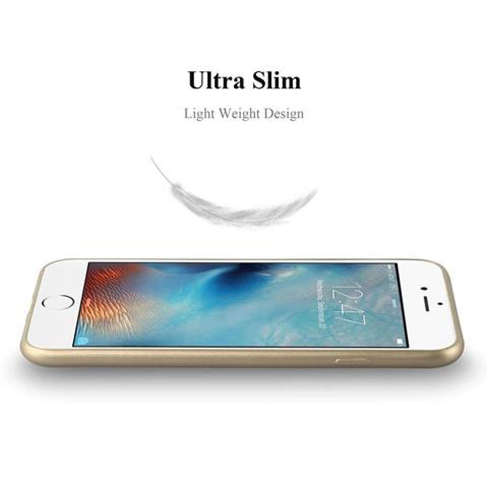 Cadorabo Hülle für Apple iPhone 6 PLUS / iPhone 6S PLUS in METALLIC GOLD Handyhülle aus flexiblem TPU Silikon Silikonhülle Schutzhülle Ultra Slim Soft Back Cover Case Bumper