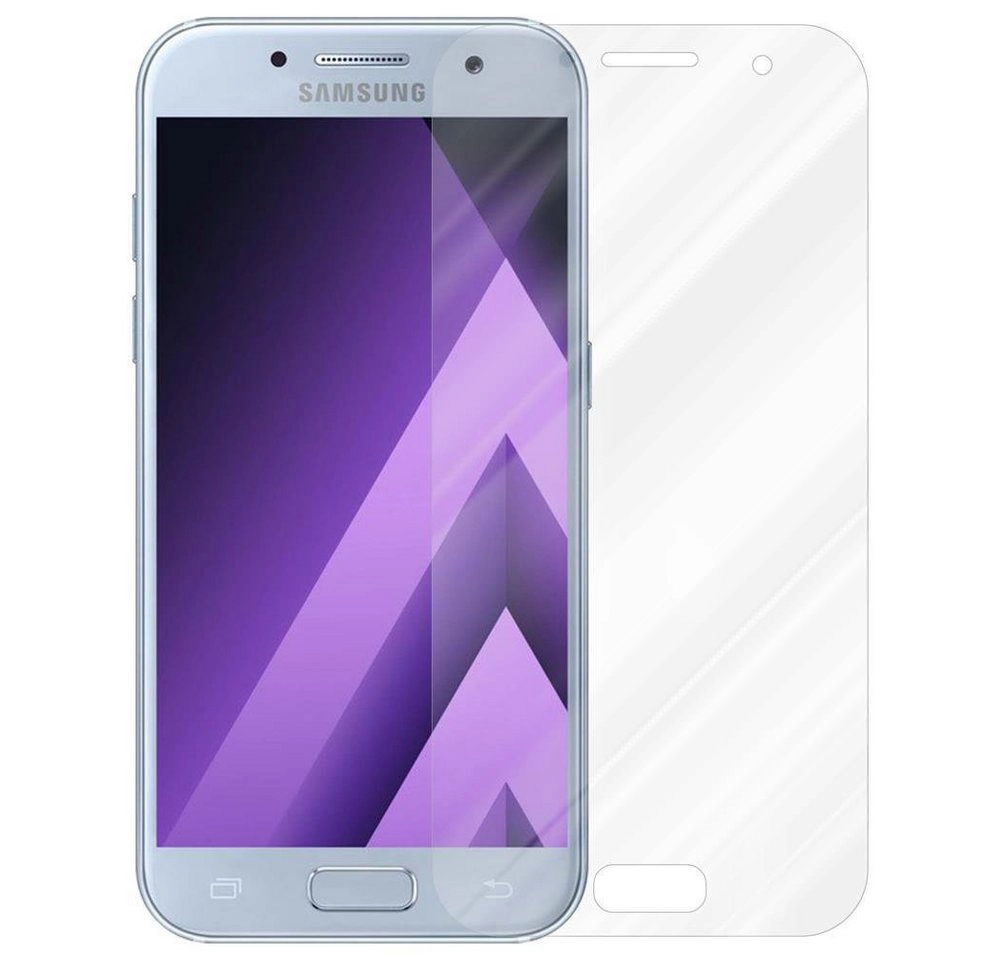 Cadorabo Panzer Folie für Samsung Galaxy A3 2017 Schutzfolie in KRISTALL KLAR Gehärtetes (Tempered) Display-Schutzglas in 9H Härte mit 3D Touch Kompatibilität