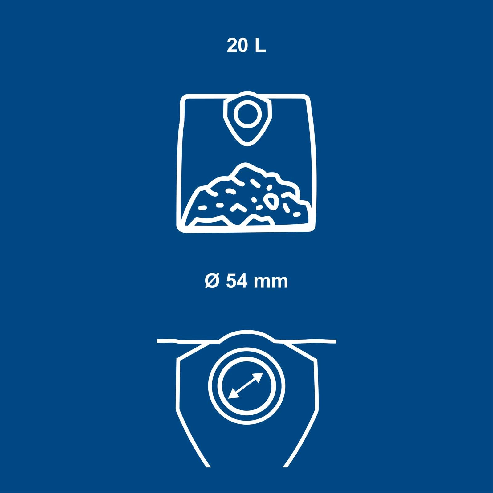 Papier Vacuumbeutel Scheppach - Ø 54 mm | 20 L | 5 teilig