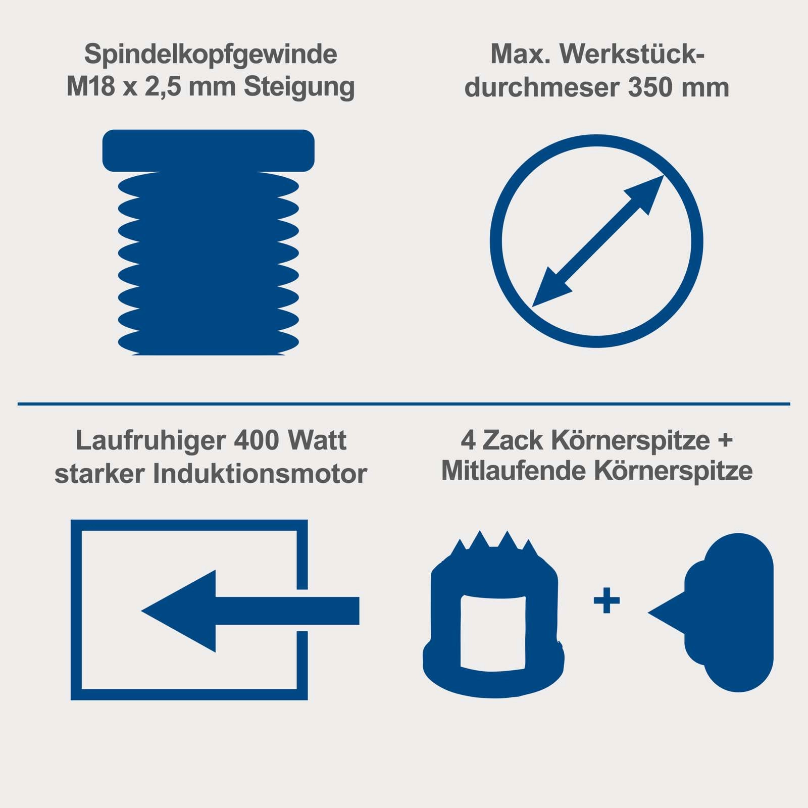 Drechselmaschine DM1100T Scheppach - Werkstücke bis 1000mm | 4 Geschwindigkeiten | inkl. Zubehörset