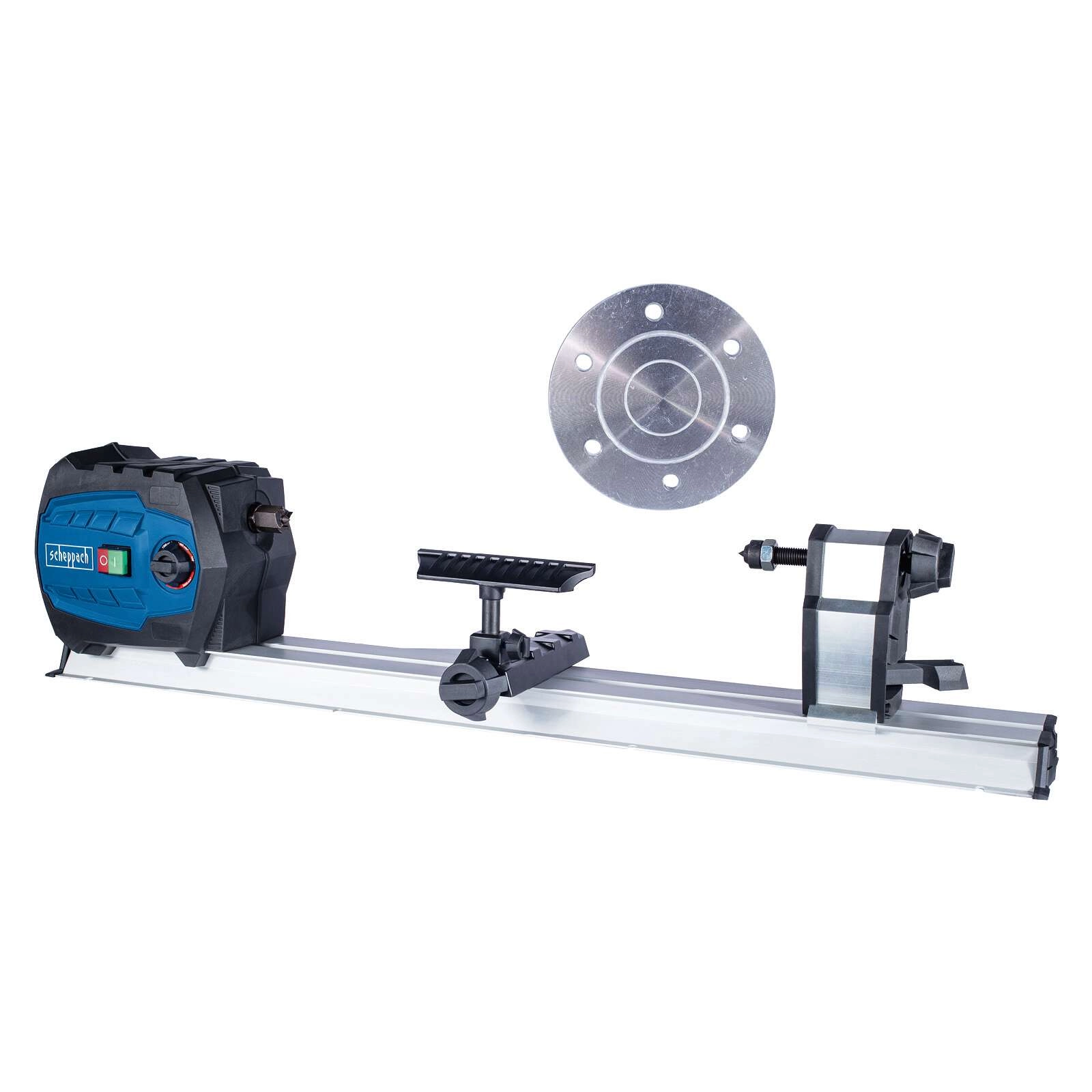 Drechselmaschine DM600VARIO Scheppach - Werkstücke 600mm | 4-Zack-Körnerspitze | inkl. Planscheibe
