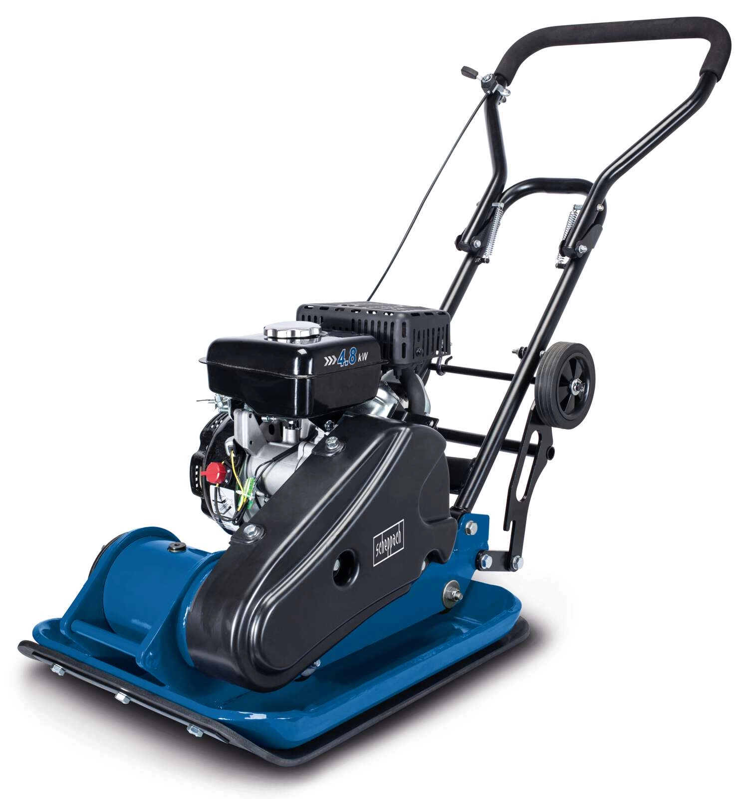 Rüttelplatte HP1300S Scheppach - 5,6PS | 82kg | 13000N | inkl. Fahrwerk & Gummimatte