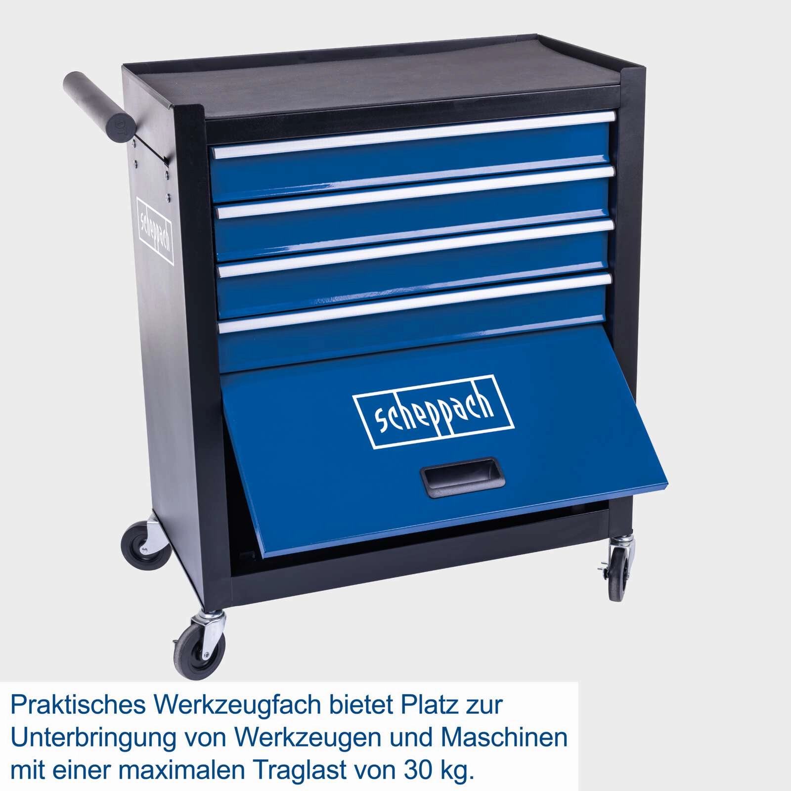 Werkstattwagen TW1300 Scheppach - leer | 5-fach Stauraum | fahrbar | max. 120kg Belastung