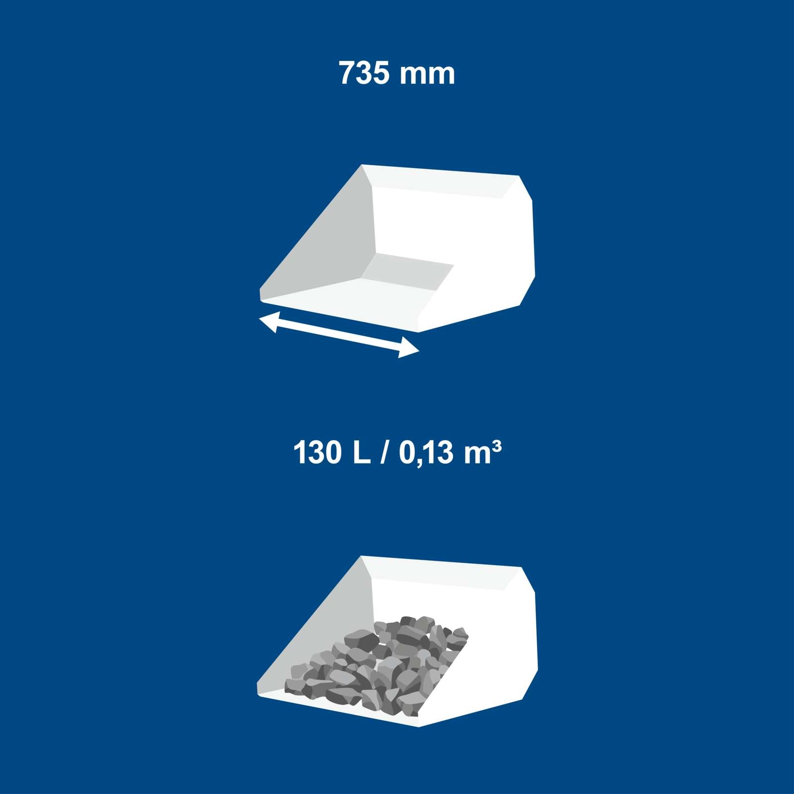 Erdschaufel Scheppach - Breite 735 mm | 130 L / 0,13 m³ Fassungsvermögen