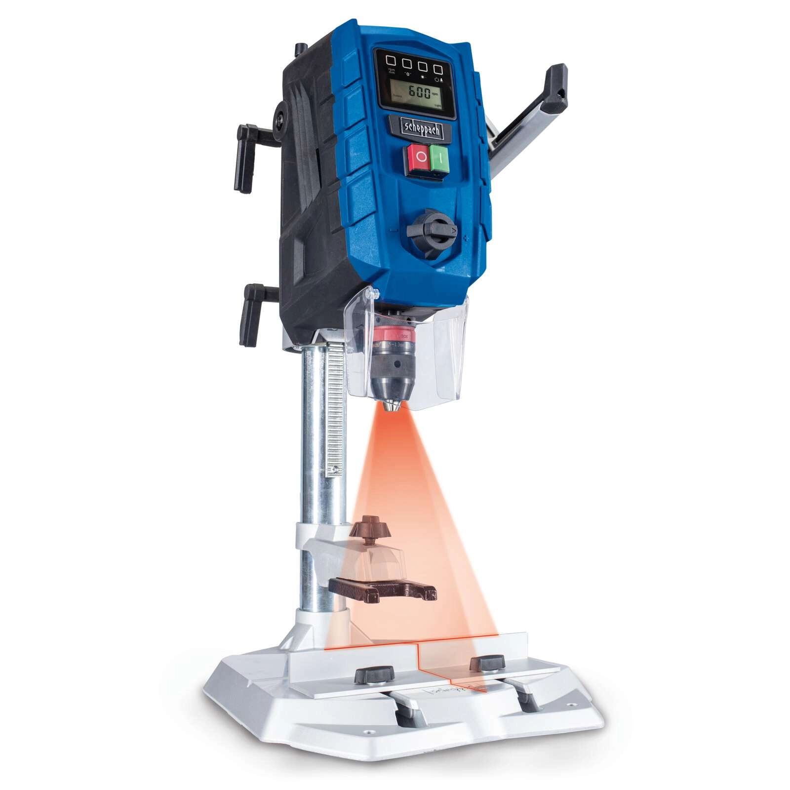 Tischbohrmaschine DP60 Scheppach - 710W | Bohrfutter 1,5–13mm | Vario Drehzahl | mit Laser & LED