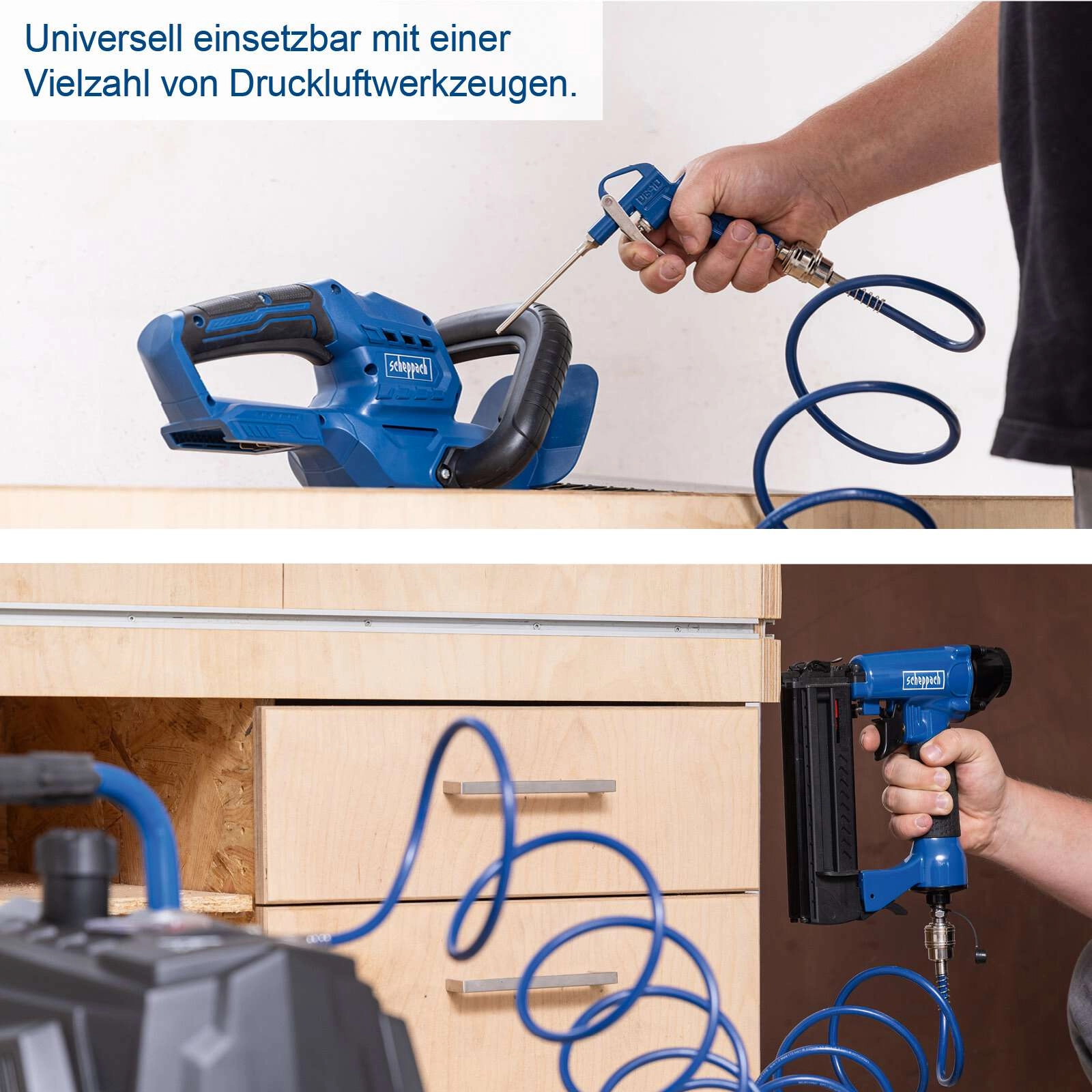 Kompressor HC24V Scheppach - 1500W | 10bar | 24L Kessel | Druckminderer | ölfrei & wartungsarm