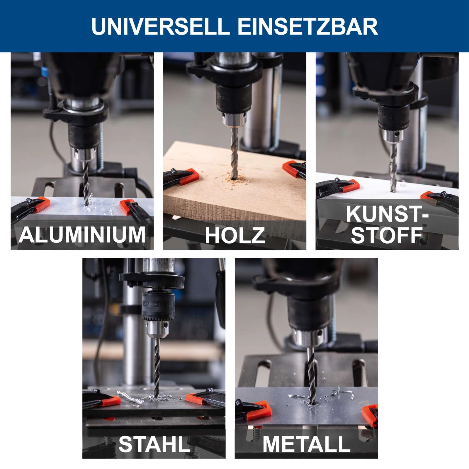 Tischbohrmaschine TBM250 Scheppach - 230V 550W | 1,5-13mm Bohrfutter | Bohrtiefe 50mm | Drehzahl 510-2430 u/min | 127mm Ausladung | Tisch 194x165mm