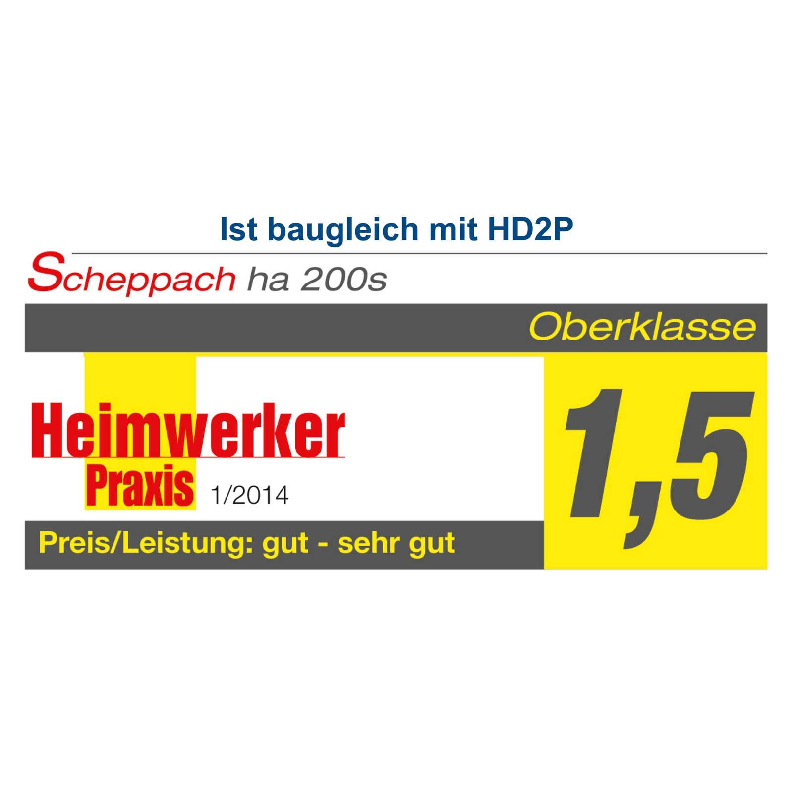 Absauganlage HD2P Scheppach - 1250W | Kunststoffgehäuse | inkl. Bohr-Absaugdüse & Saug-Blasdüse