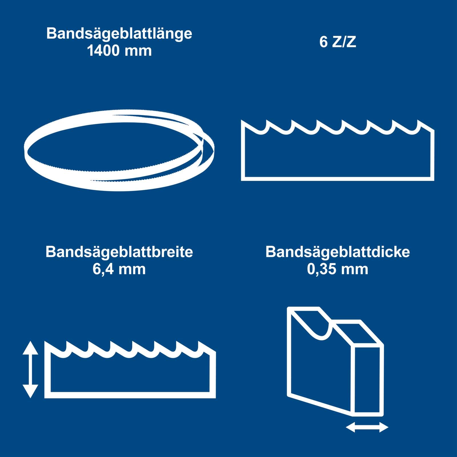 Bandsägeblatt Scheppach - 1400x6.4x0.35mm | 6 Z/Z