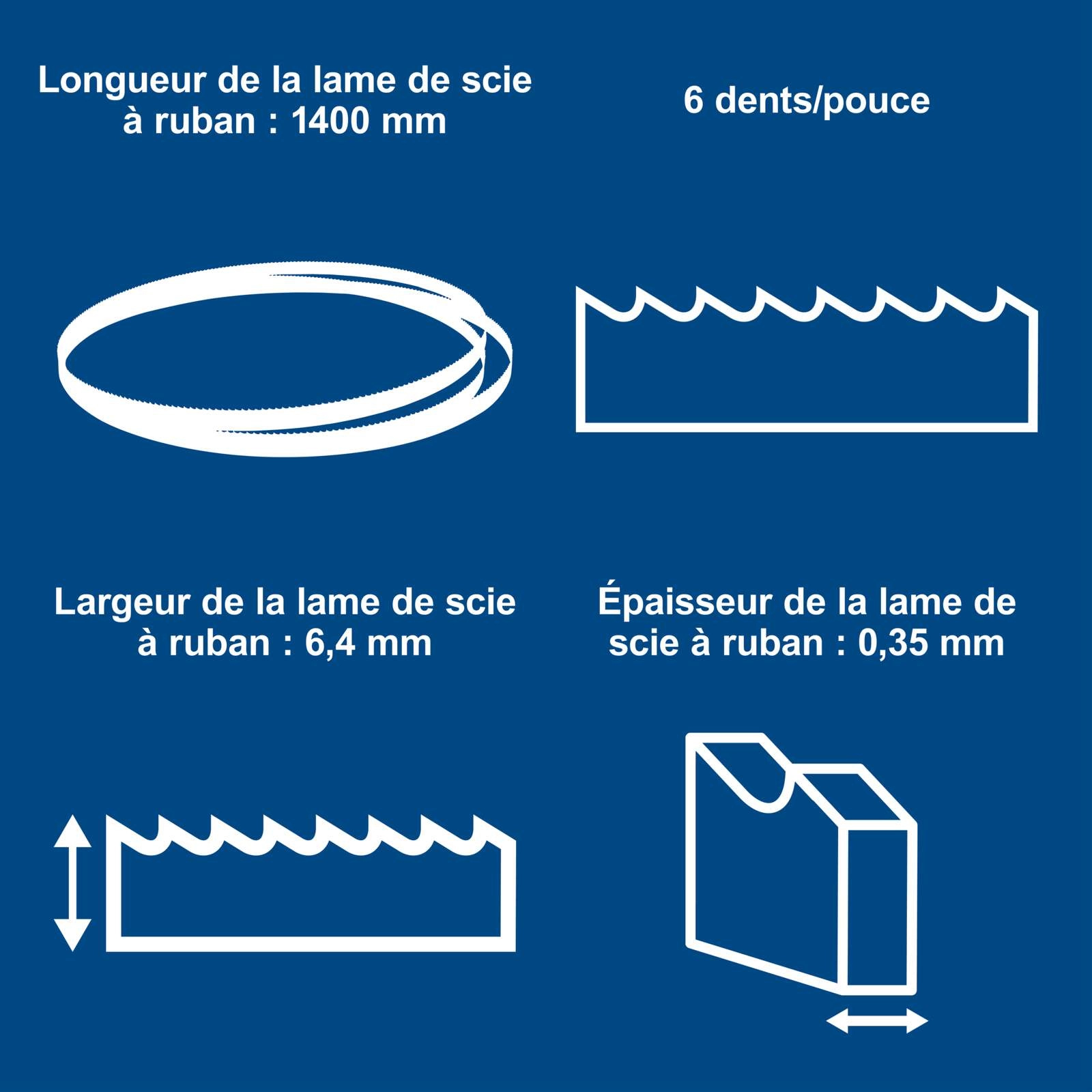 Bandsägeblatt Scheppach - 1400x6.4x0.35mm | 6 Z/Z
