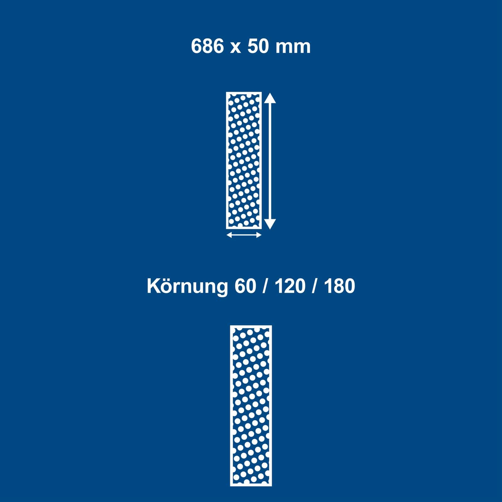 Schleifband Set Scheppach - 9teilig | L 686 x B 50 mm | K 60/120/180