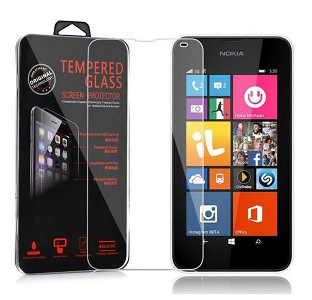 Cadorabo Panzer Folie für Nokia Lumia 540 Schutzfolie in KRISTALL KLAR Gehärtetes (Tempered) Display-Schutzglas in 9H Härte mit 3D Touch Kompatibilität