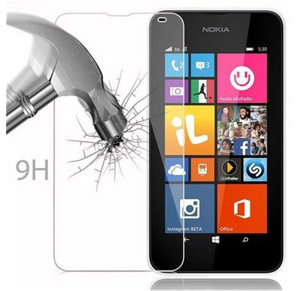 Cadorabo Panzer Folie für Nokia Lumia 540 Schutzfolie in KRISTALL KLAR Gehärtetes (Tempered) Display-Schutzglas in 9H Härte mit 3D Touch Kompatibilität