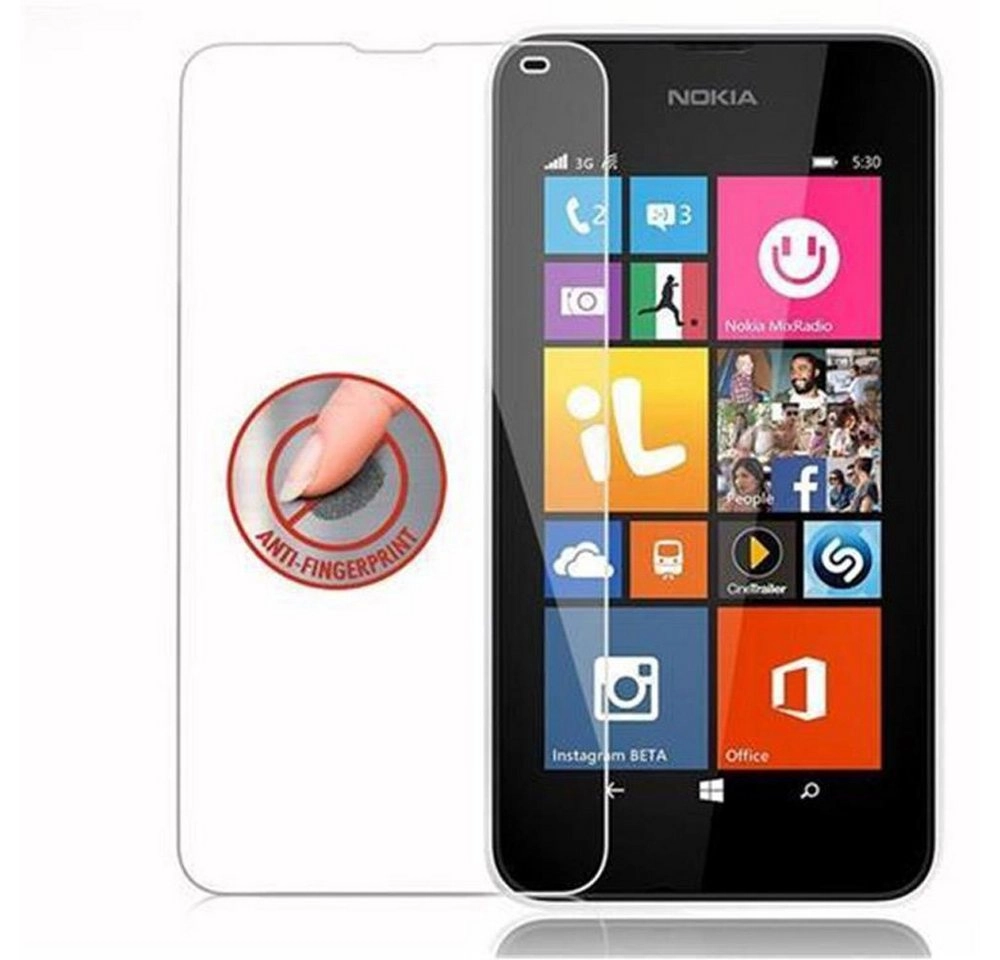 Cadorabo Panzer Folie für Nokia Lumia 540 Schutzfolie in KRISTALL KLAR Gehärtetes (Tempered) Display-Schutzglas in 9H Härte mit 3D Touch Kompatibilität