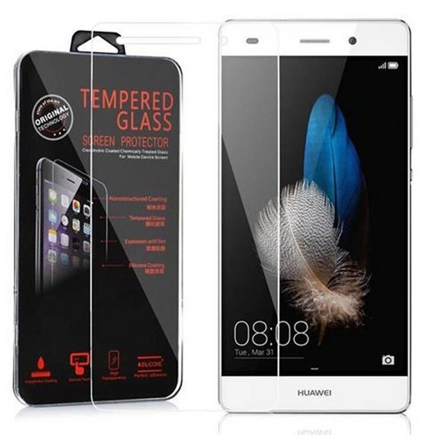 Cadorabo Panzer Folie für Huawei P8 LITE Schutzfolie in KRISTALL KLAR Gehärtetes (Tempered) Display-Schutzglas in 9H Härte mit 3D Touch Kompatibilität