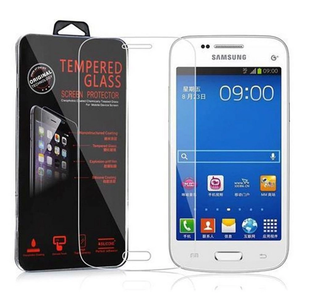 Cadorabo Panzer Folie für Samsung Galaxy TREND 3 Schutzfolie in KRISTALL KLAR Gehärtetes (Tempered) Display-Schutzglas in 9H Härte mit 3D Touch Kompatibilität