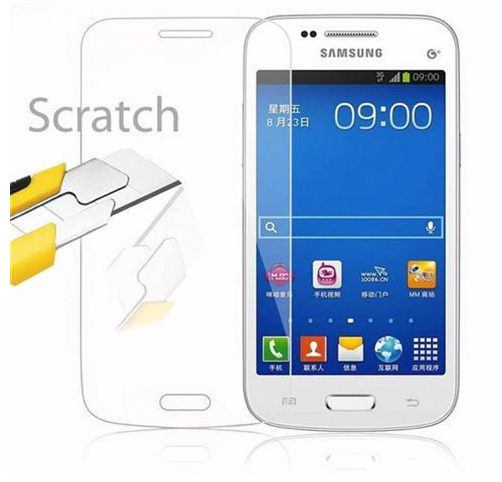 Cadorabo Panzer Folie für Samsung Galaxy TREND 3 Schutzfolie in KRISTALL KLAR Gehärtetes (Tempered) Display-Schutzglas in 9H Härte mit 3D Touch Kompatibilität